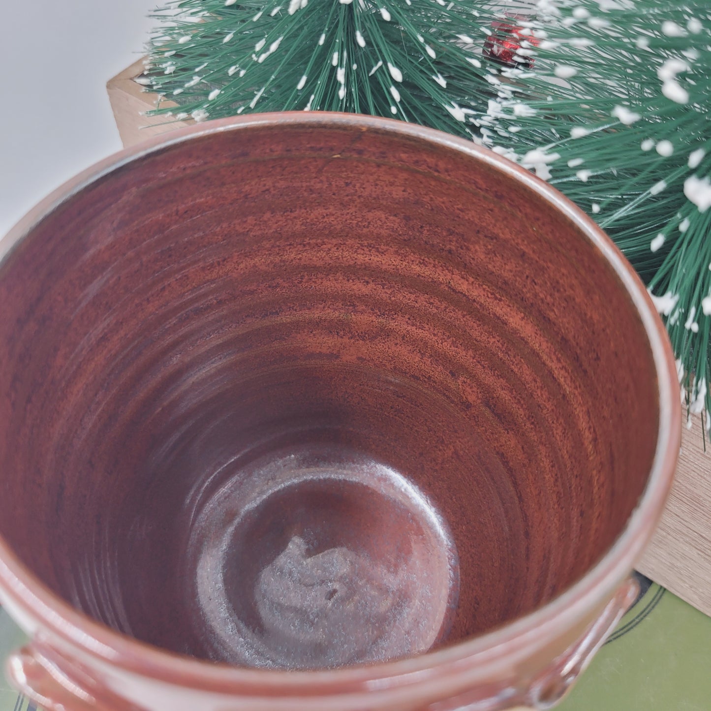 Red Pig Face Pottery Mug | Microwave Dishwasher Safe Stoneware Pottery | Farmhouse Barn Life