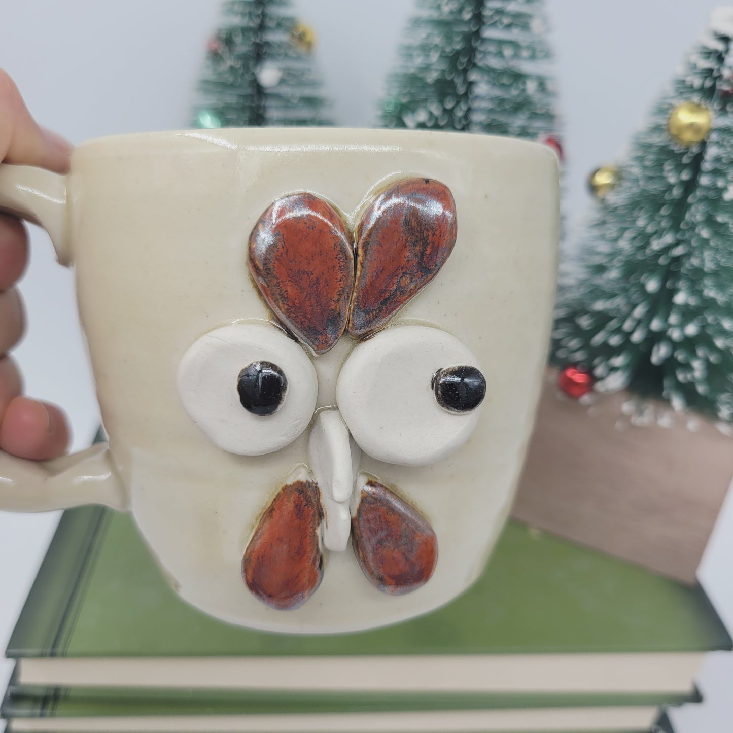 Chicken Coffee Cup | White | Funny Farm Barnyard Animal Mug | Rooster Collector Face Mug | Nelson Studio Ug Chug