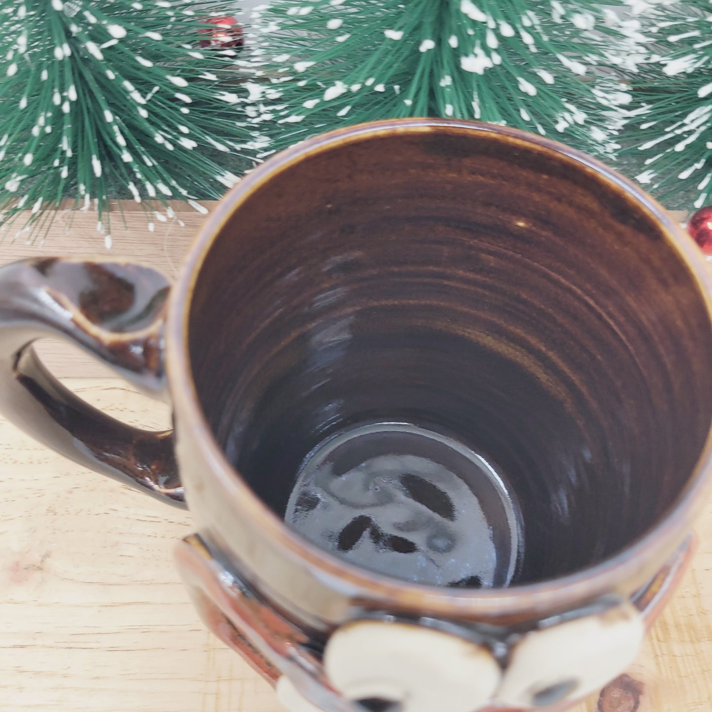 Taco Lover Coffee Cup | Handmade Pottery Face Mug | Funny Man Gift | Ceramic Stoneware | 16 Ounces Large | Chocolate