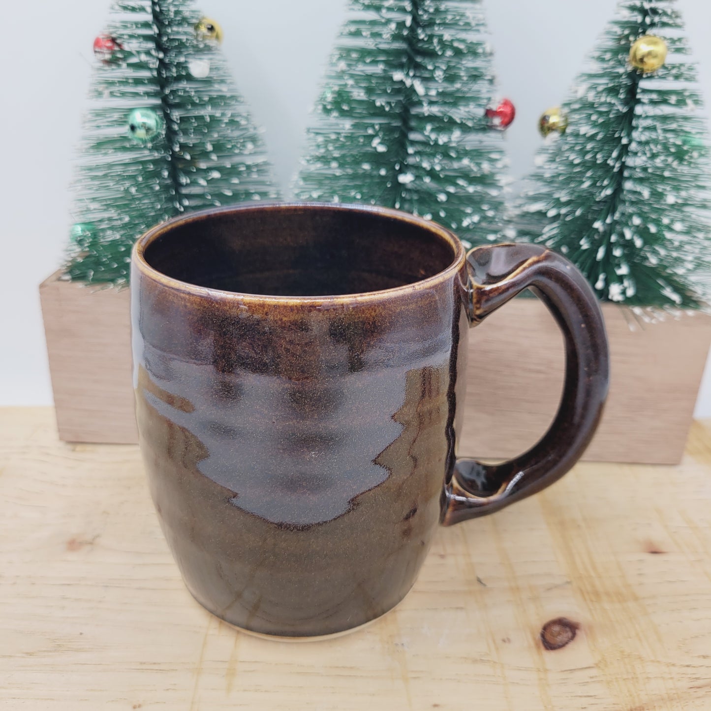 Taco Lover Coffee Cup | Handmade Pottery Face Mug | Funny Man Gift | Ceramic Stoneware | 16 Ounces Large | Chocolate