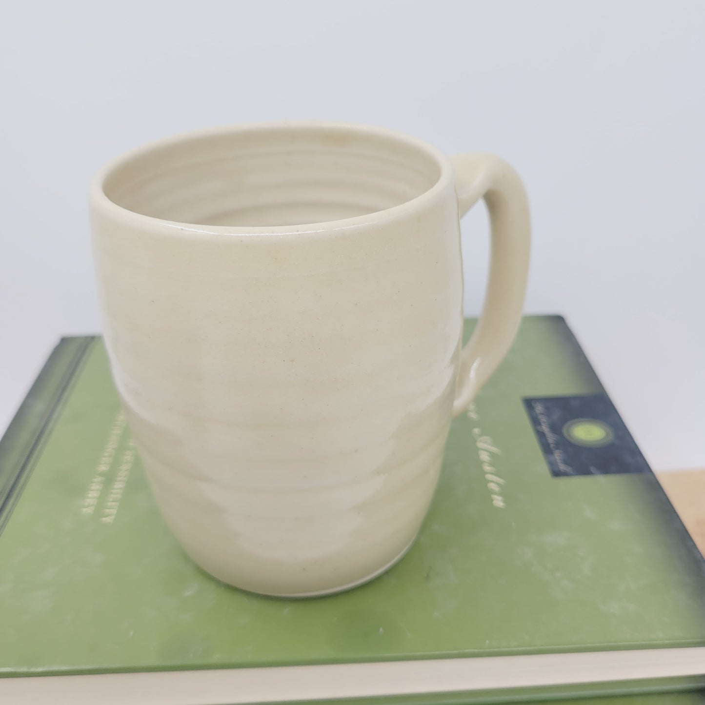 Family Gatherings Holiday Get Togethers Coffee Cup | Funny Hot Tea Mug | Handmade Stoneware Smiley Face Pottery White | Large 16 Ounces.