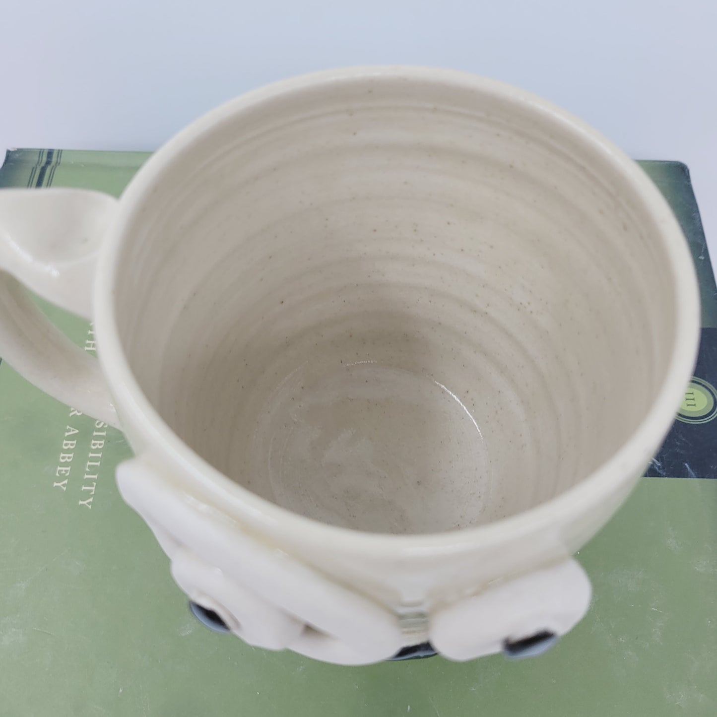 Face Mug with Monocle and Handlebar Mustache | Funny Coffee Cups | Cream 16 Oz Large | Nelson Studio Ug Chug