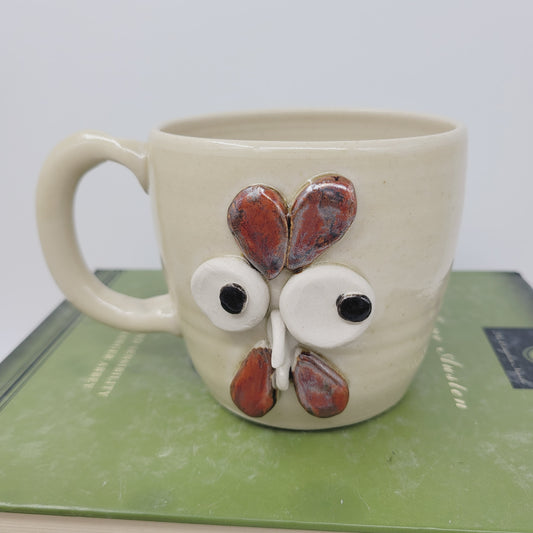 Chicken Coffee Cup | White | Funny Farm Barnyard Animal Mug | Rooster Collector Face Mug | Nelson Studio Ug Chug