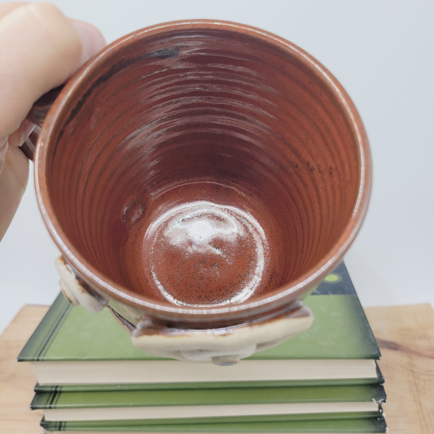 Face Mug with Monocle and Handlebar Mustache | Funny Coffee Cups | Cinnamon Red 16 Oz | Nelson Studio Ug Chug