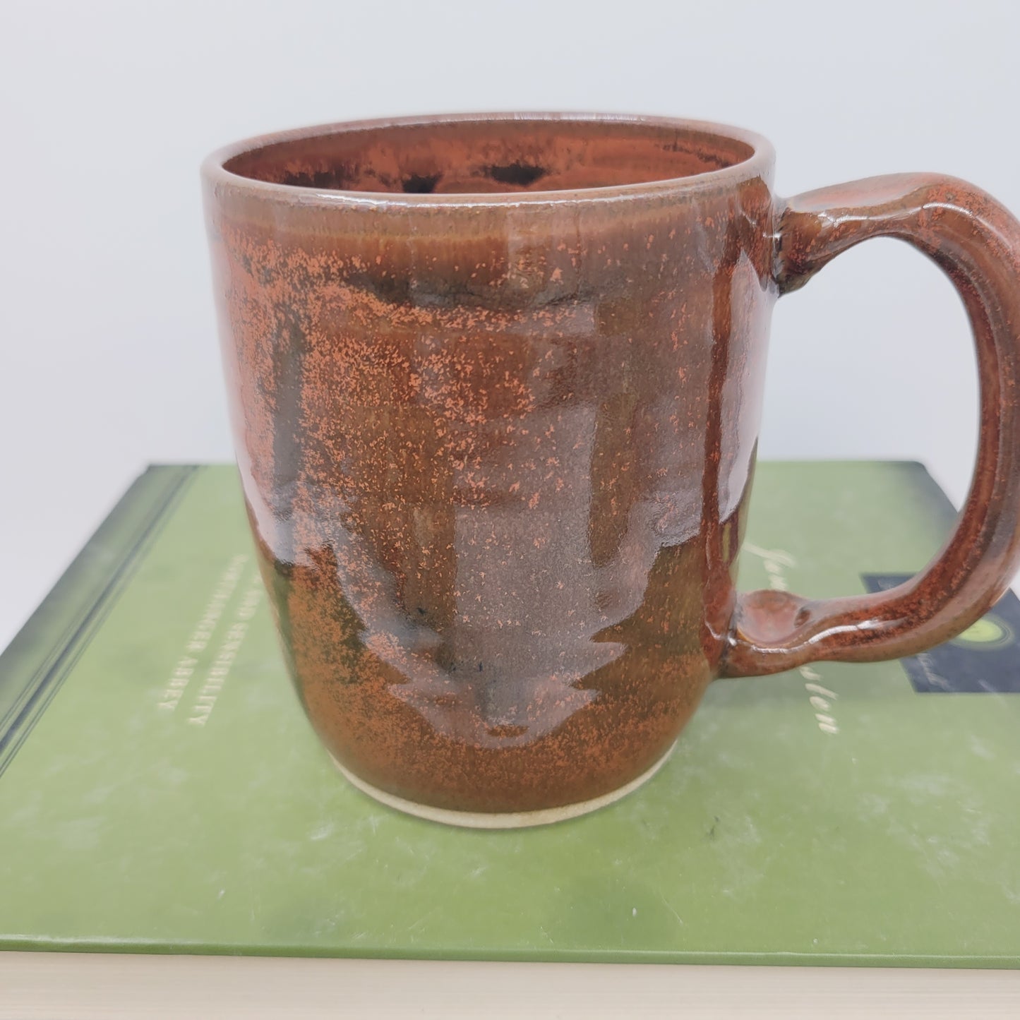 Face Mug with Monocle and Handlebar Mustache | Funny Coffee Cups | Cinnamon Red 16 Oz | Nelson Studio Ug Chug