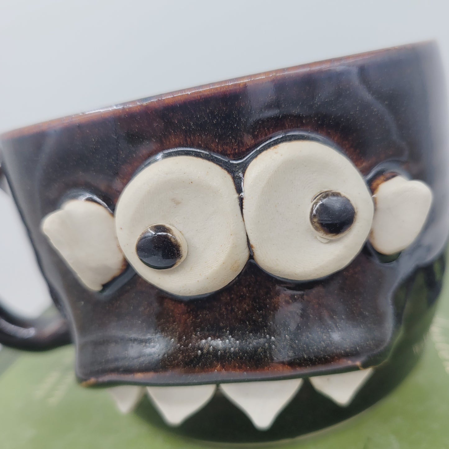 Monster Soup Mug | Doughnut Lover Soup Bowl | Funny Creature Chili Crock | Black