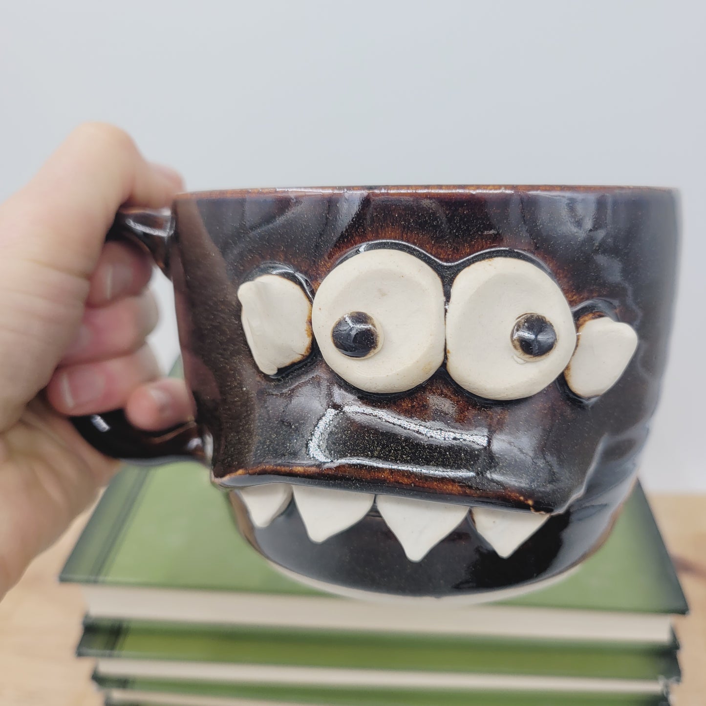 Monster Soup Mug | Doughnut Lover Soup Bowl | Funny Creature Chili Crock | Black