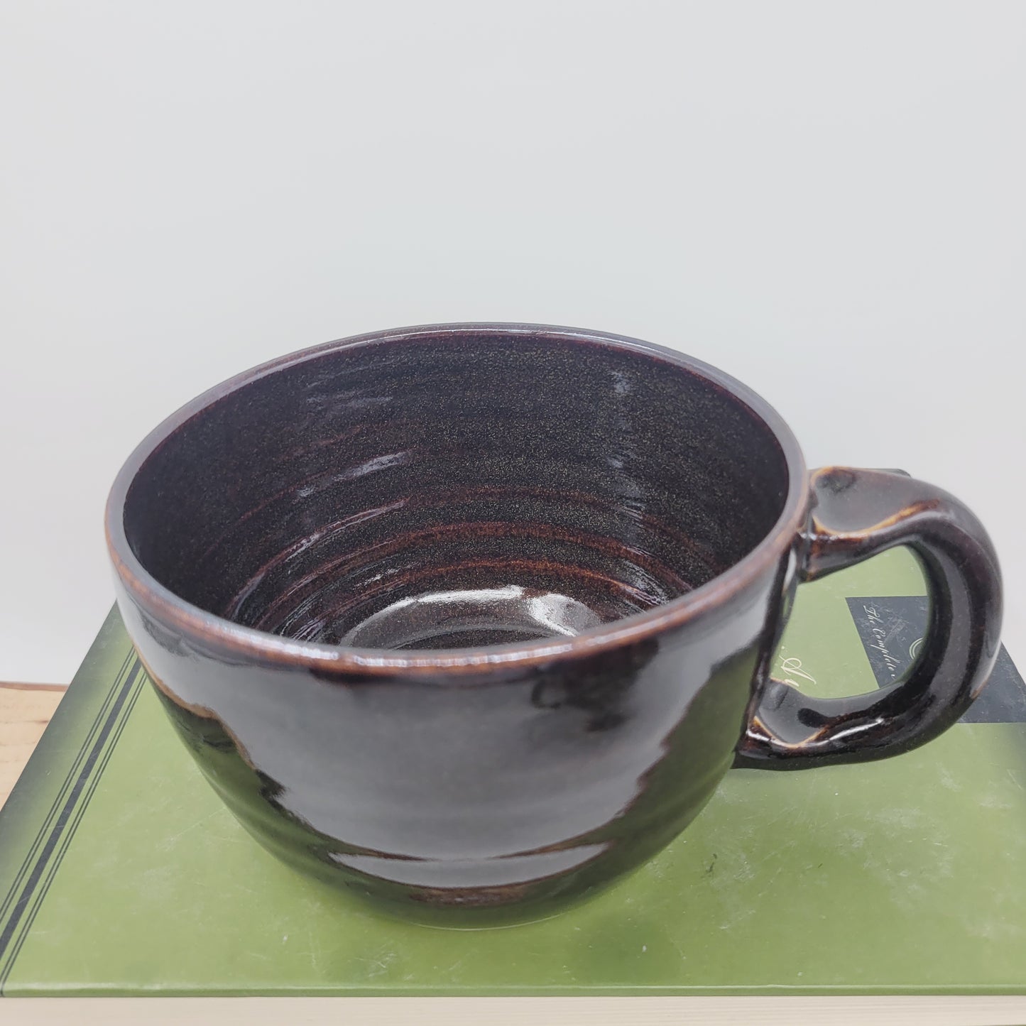 Handlebar Mustache Small Bowl with Handle | Black | Handmade Stoneware Pottery Soup Mug | Nelson Studio Ug Chug