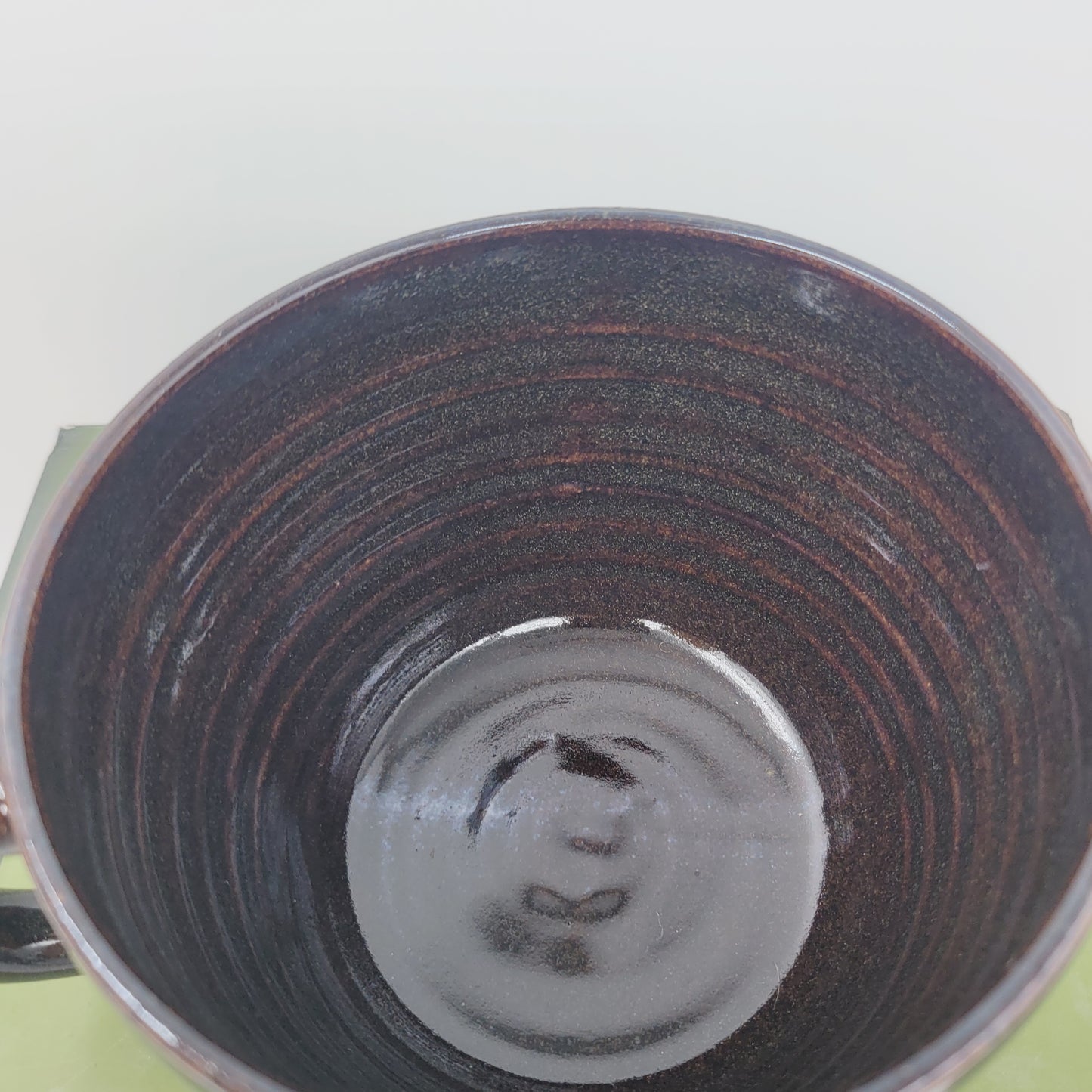 Rooster Soup Mug | Chicken Collector Bowl with Handle | Handmade Stoneware Clay Pottery | Green | Nelson Studio Ug Chug | Farm Animals