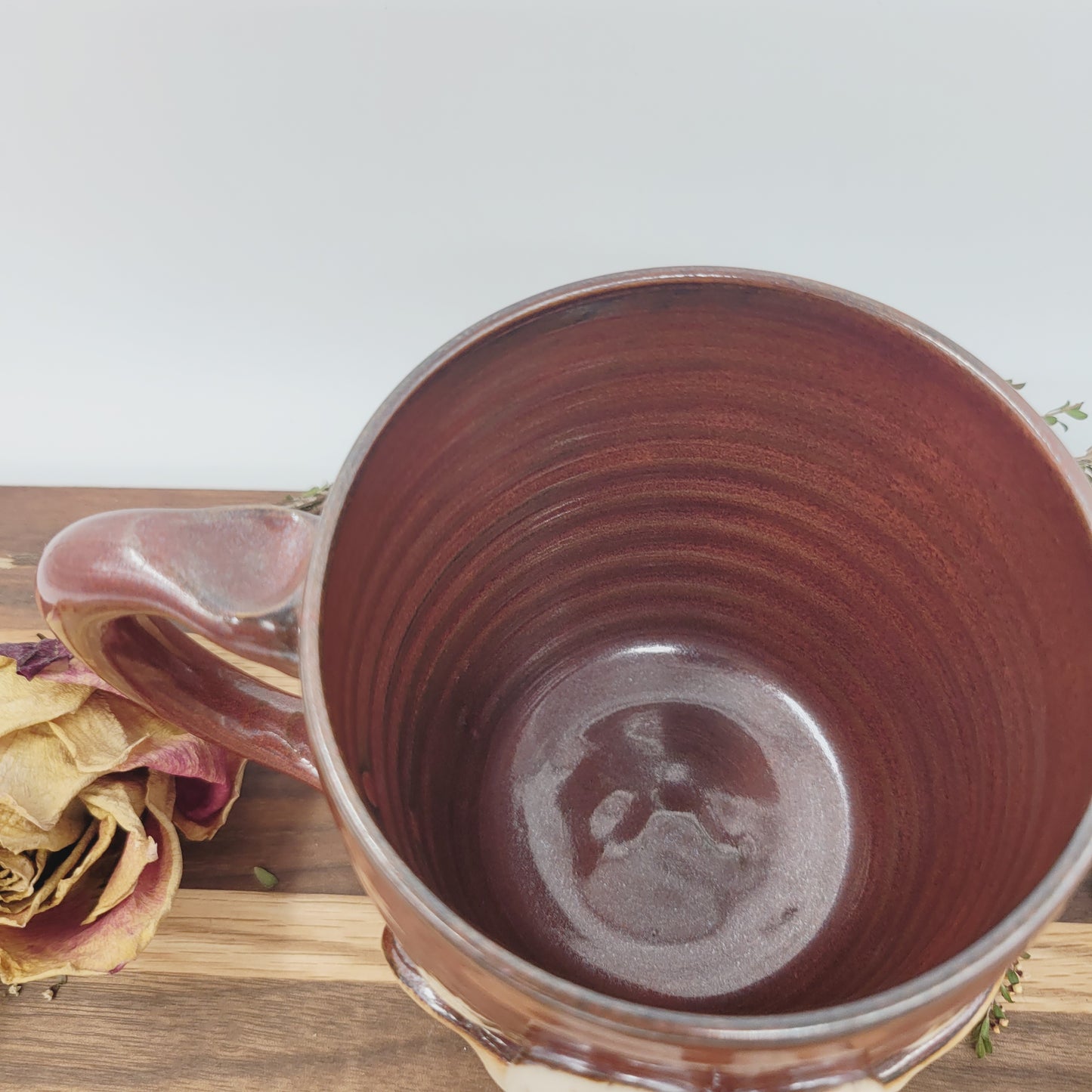 Valentine's Day Mug | Funny Face Coffee Cup with Heart Eyes | Red | Handmade Stoneware Pottery (Copy)