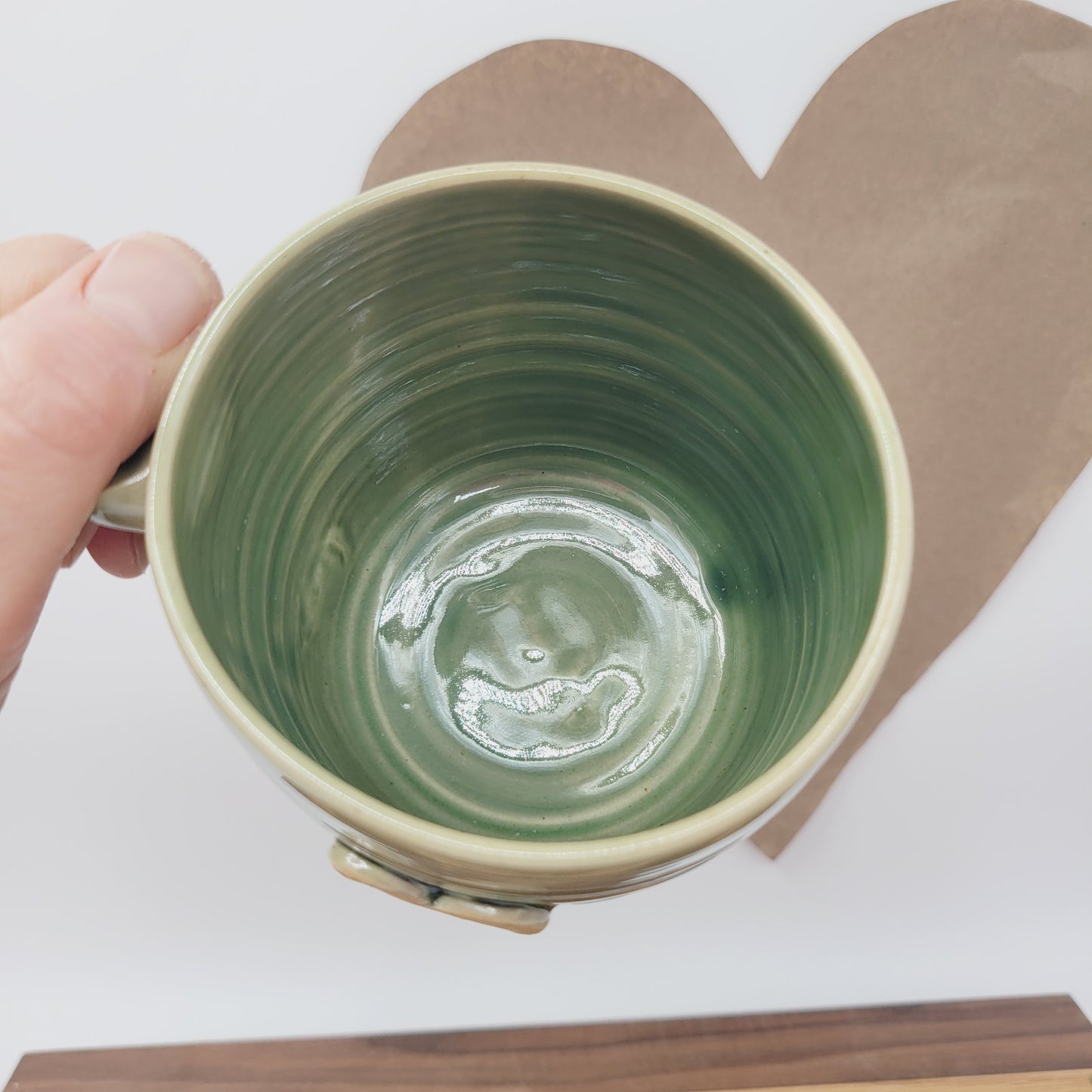 Heart Mug | Green | 16 Oz Coffee Cup | Valentine's Day Gift