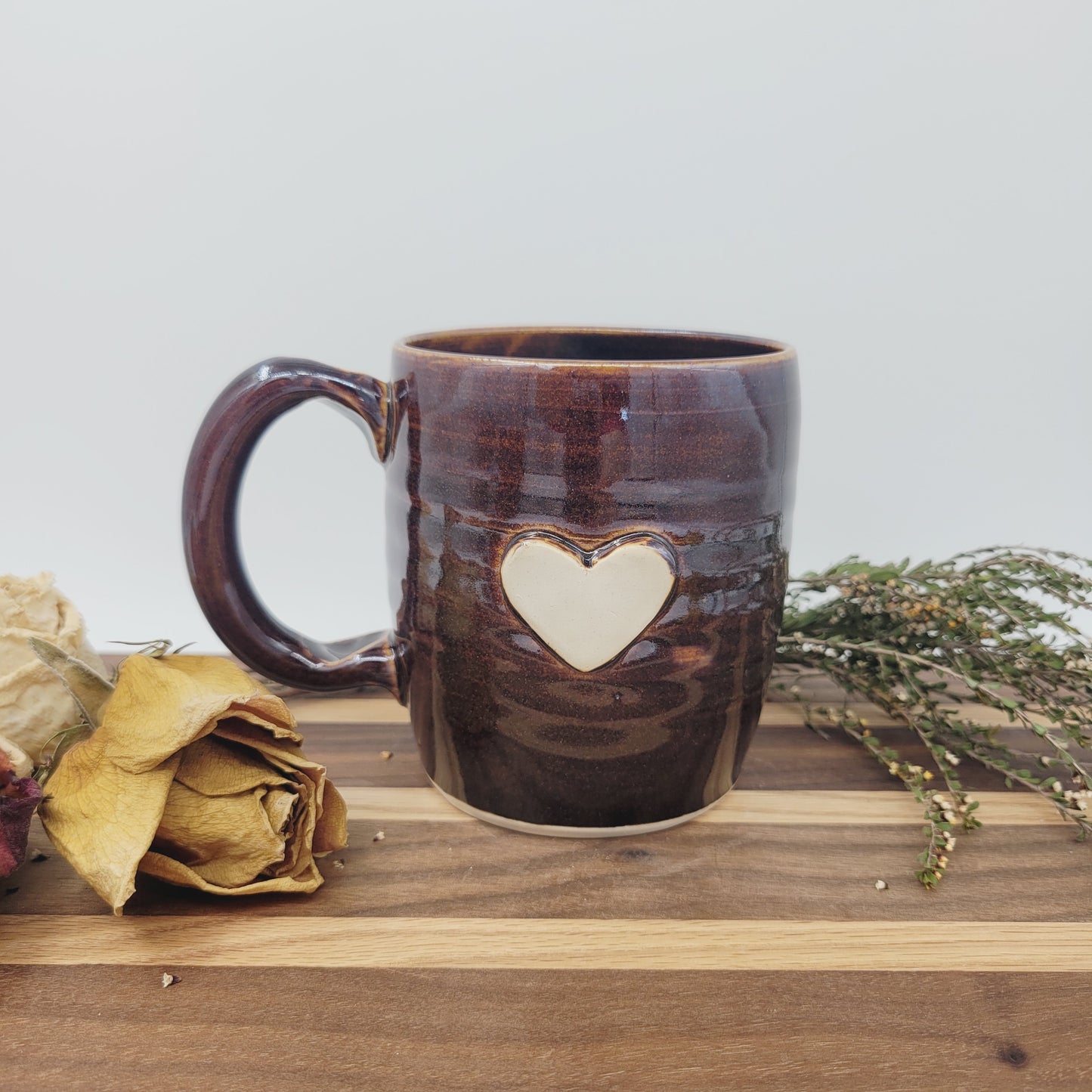 Heart Mug | Black | 16 Oz Coffee Cup | Valentine's Day Gift