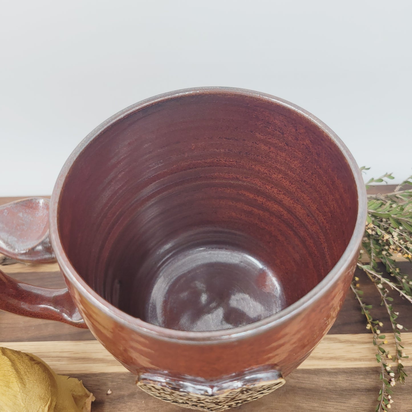 Hot Tea Mug with Heart| Red| Floral Pattern Design | Cute 16 Ounce Coffee Cup | Valentine's Day
