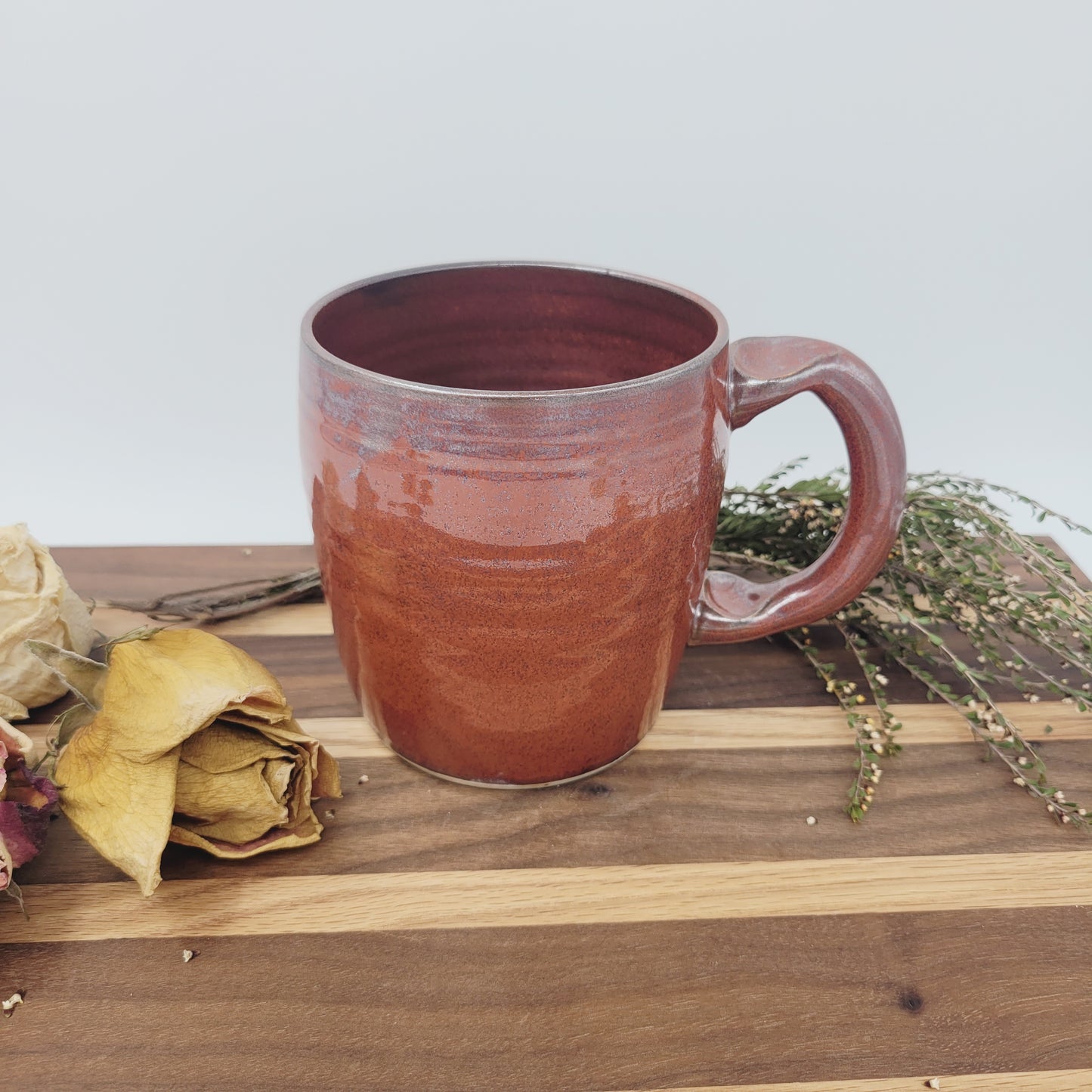 Hot Tea Mug with Heart| Red| Floral Pattern Design | Cute 16 Ounce Coffee Cup | Valentine's Day