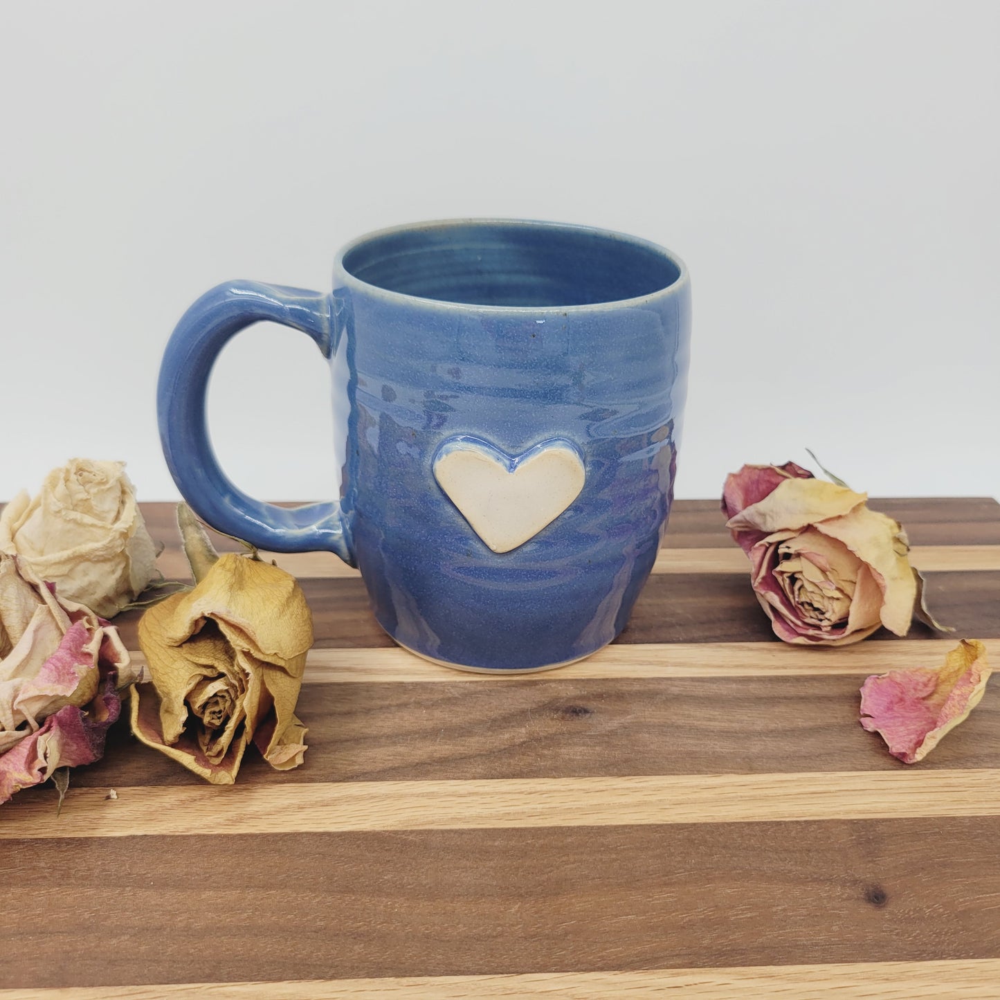 Heart Mug | Blue | 16 Ounce Coffee Cup | Valentine's Day Gift