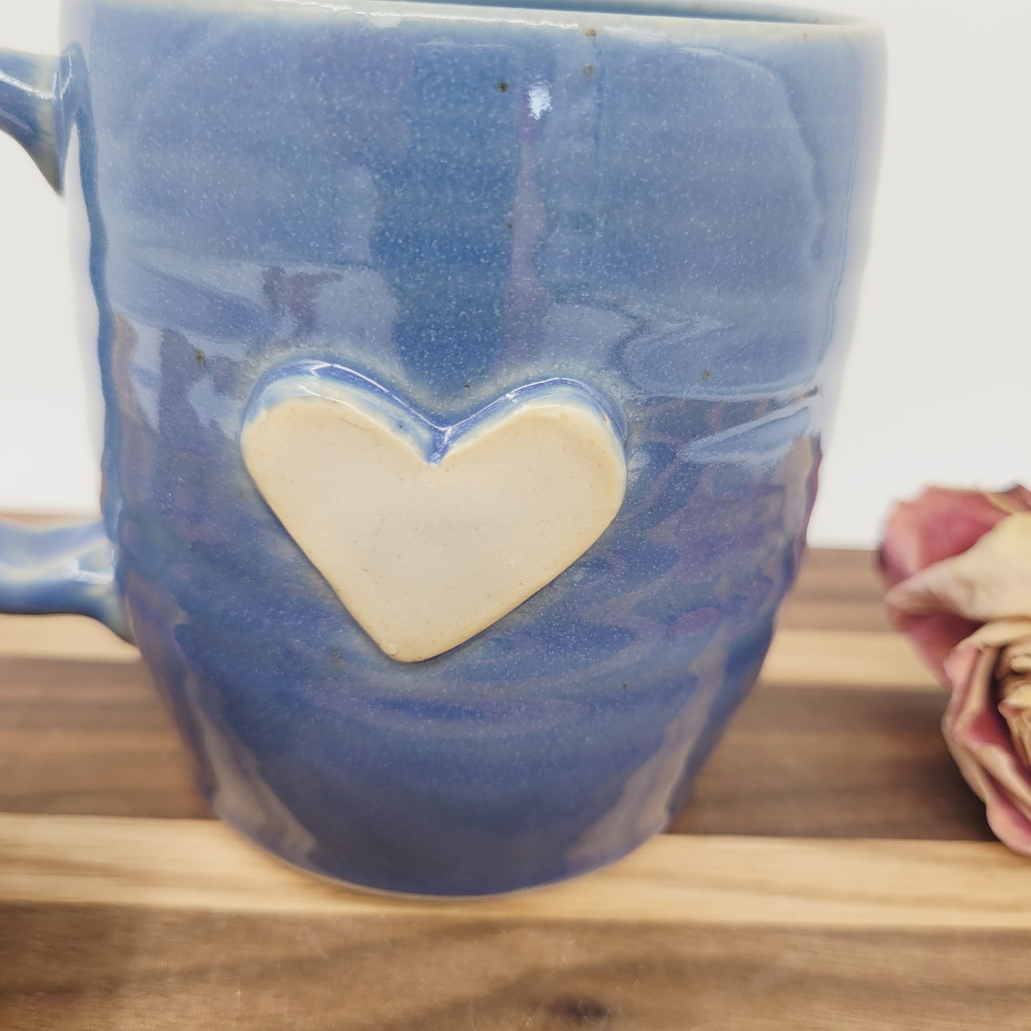 Heart Mug | Blue | 16 Ounce Coffee Cup | Valentine's Day Gift