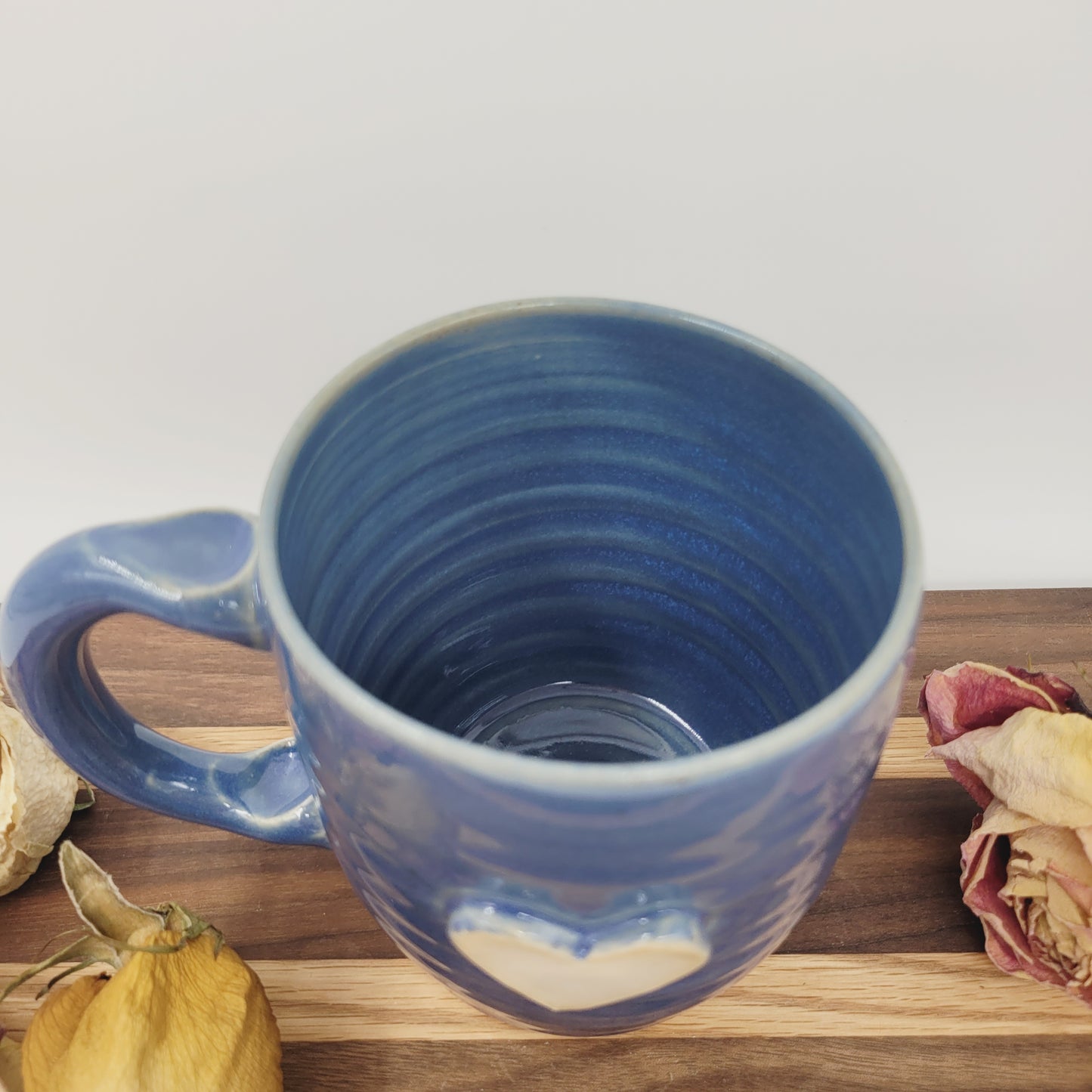 Heart Mug | Blue | 16 Ounce Coffee Cup | Valentine's Day Gift
