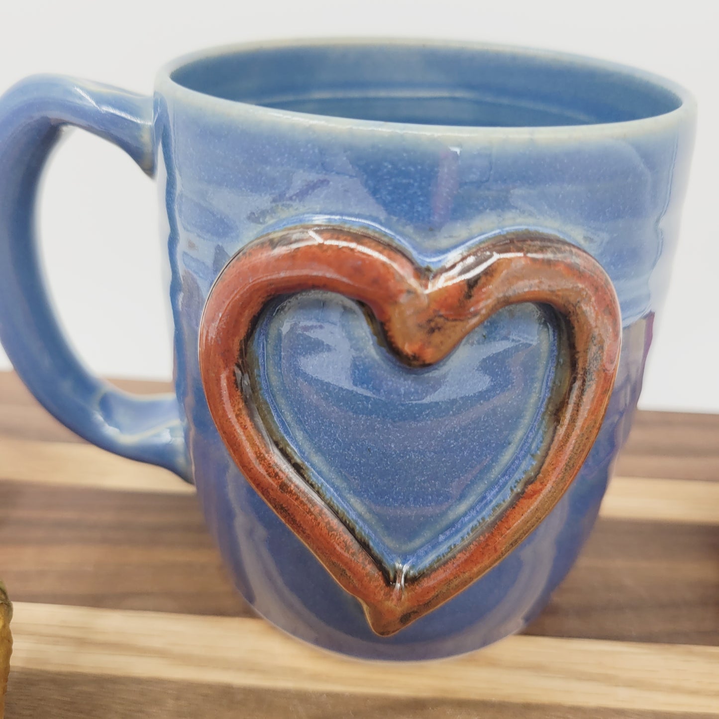 VALENTINE'S DAY Coffee Cup | Big Heart Mug | Handmade Ceramic Pottery | Blue