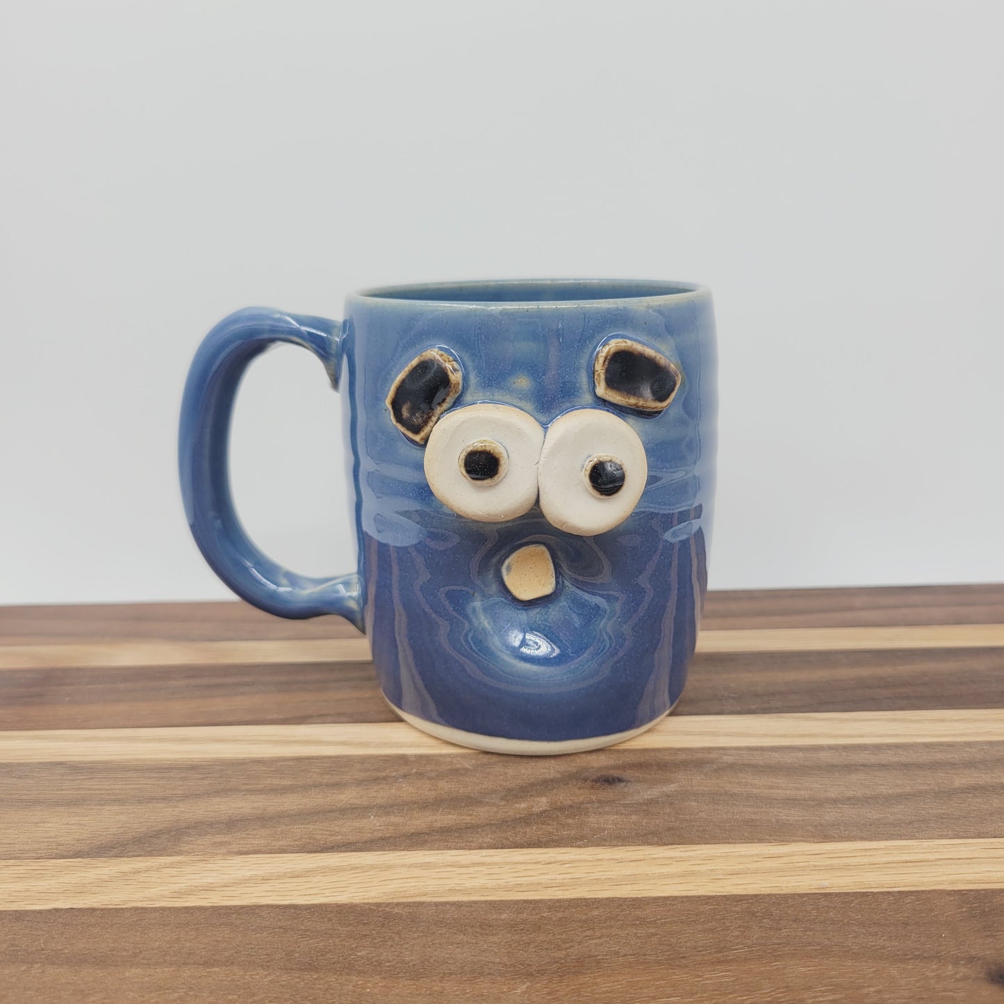 Sleepy Monday Morning Coffee Cup | Tired Face Mug | Blue Hot Tea Mug