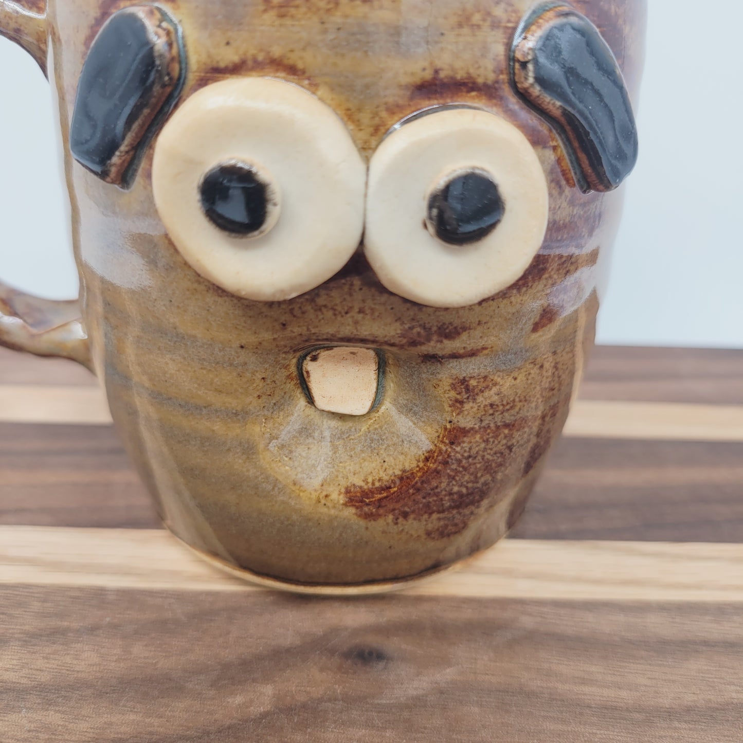 Nelson Studio Ug Chug Surprised Face Mug | Funny Coffee Cups | Rusty Brown | 16 Ounces