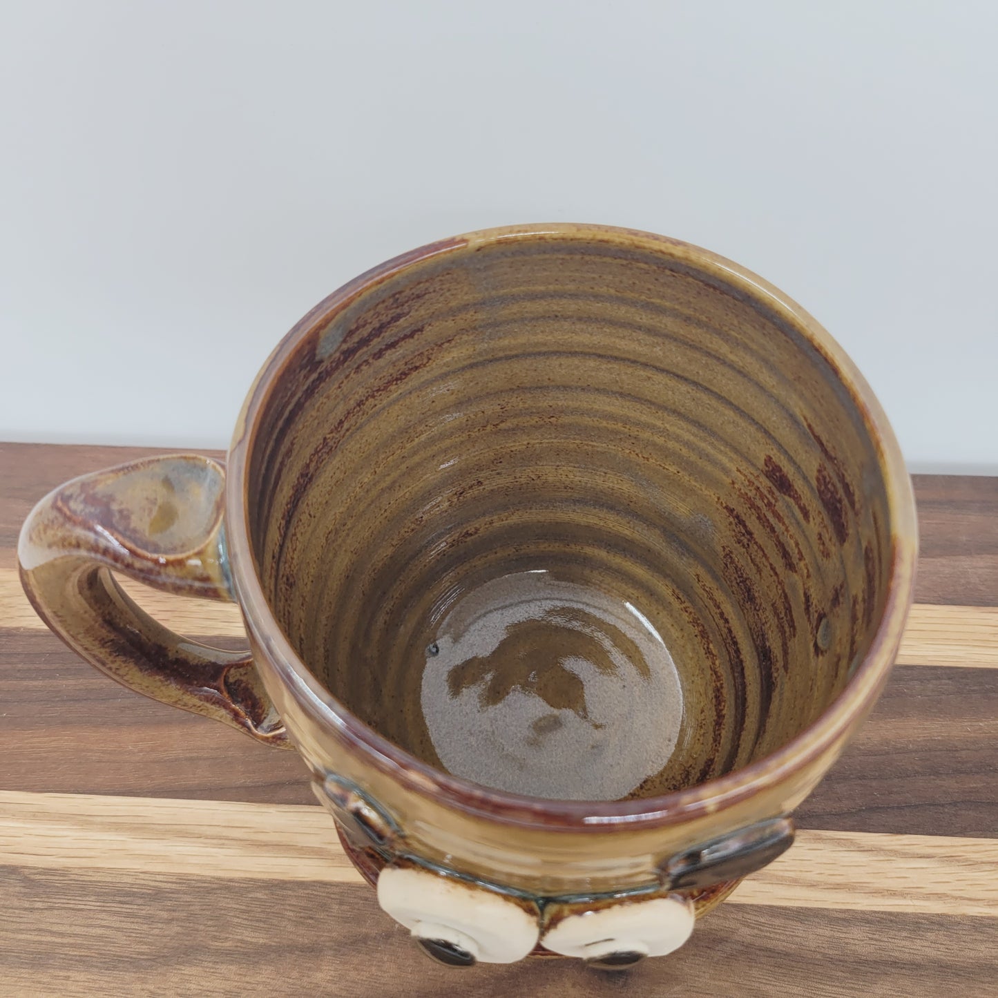 Smiley Face Mug | Handmade Coffee Cup | Caramel | Ug Chugs