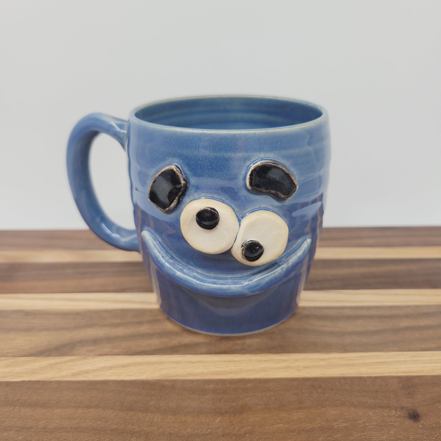 New Parent Coffee Cup | Large 16 Oz | Funny Father Gift Idea for New Dad | Blue Pottery Mug for Him