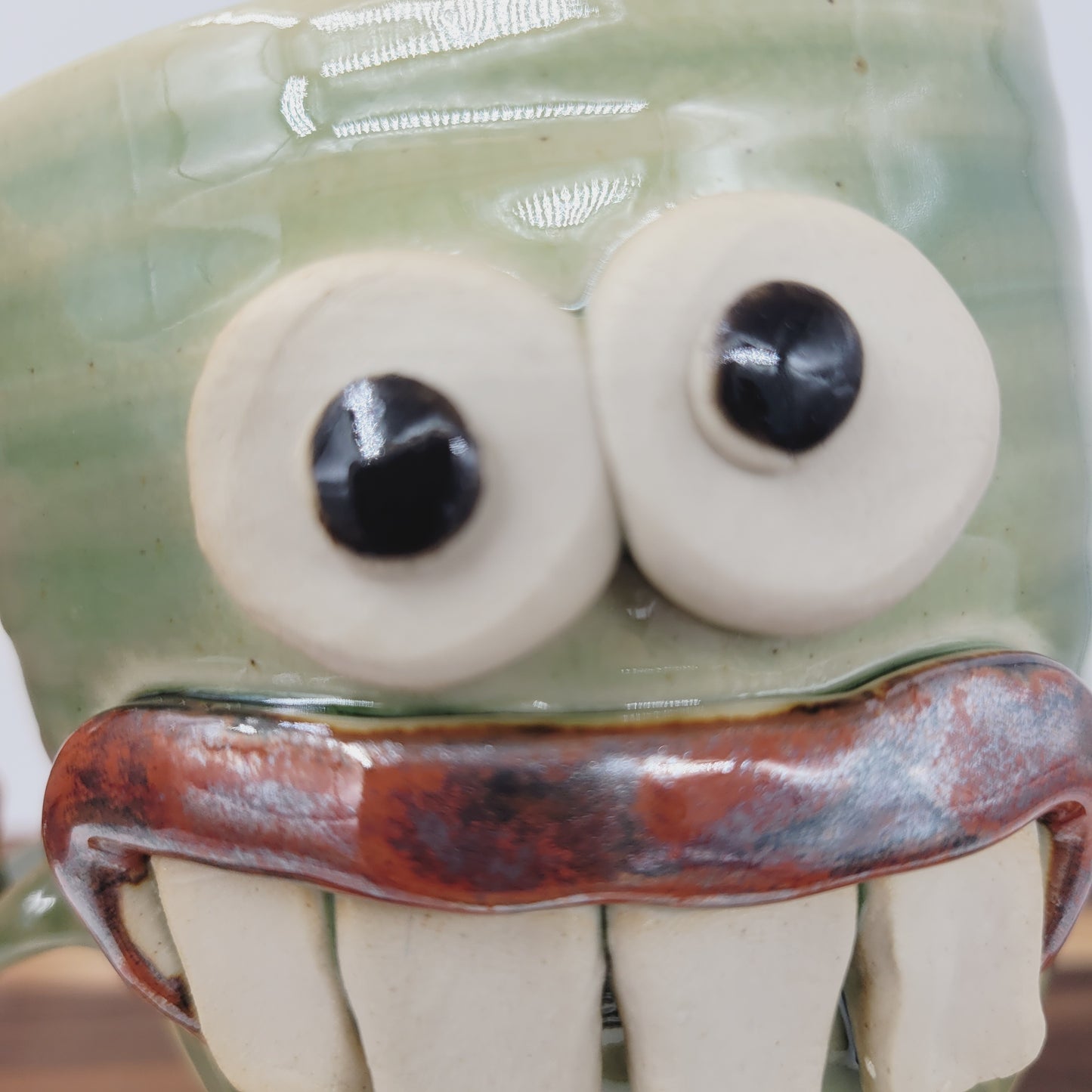 Handmade Pottery Face Mug | Funny Coffee Cup | Microwave Dishwasher Safe Stoneware | Hand Thrown