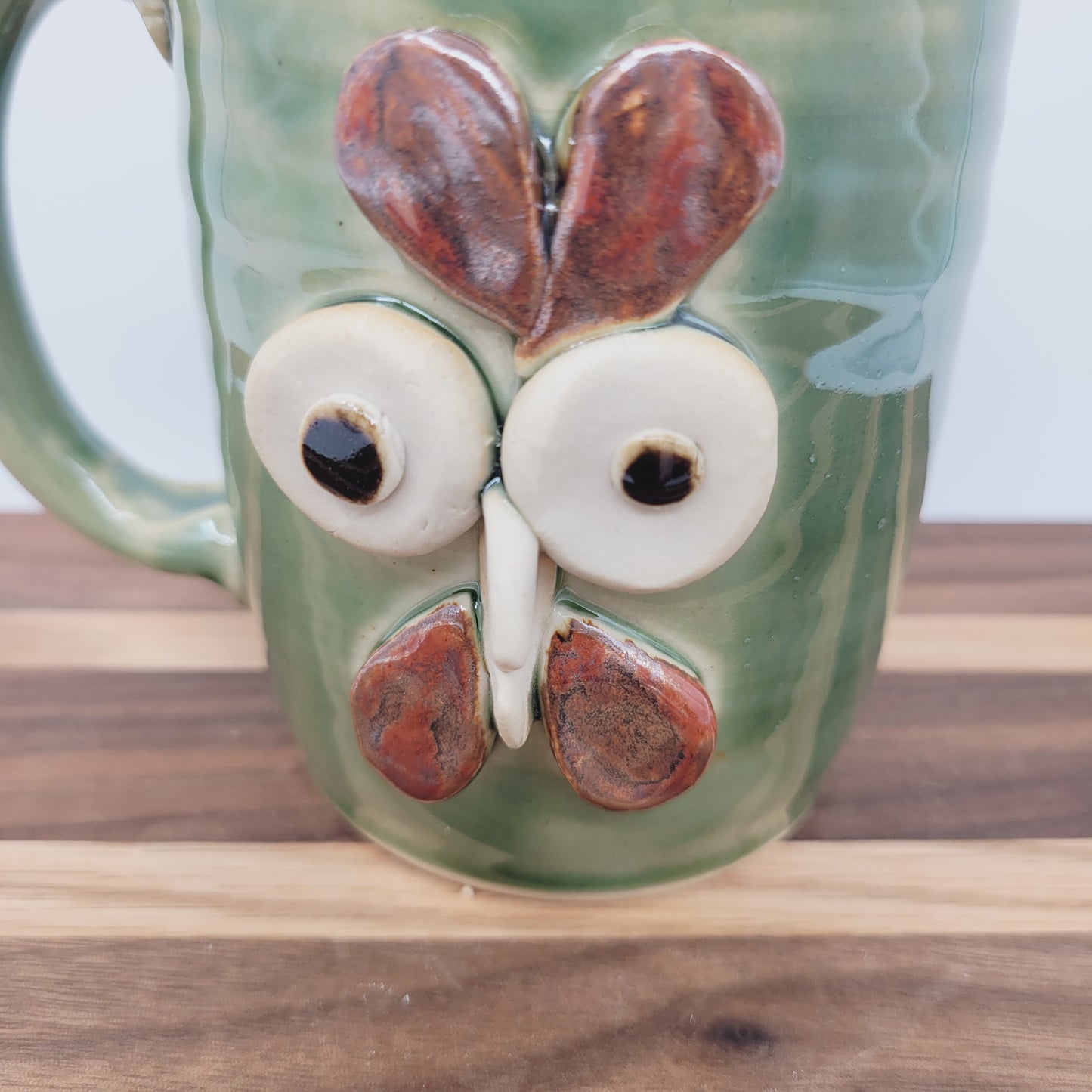 Farmhouse Rooster Mug | Chicken Collector Coffee Cup | Handmade Stoneware Clay Pottery | Green | Nelson Studio Ug Chug