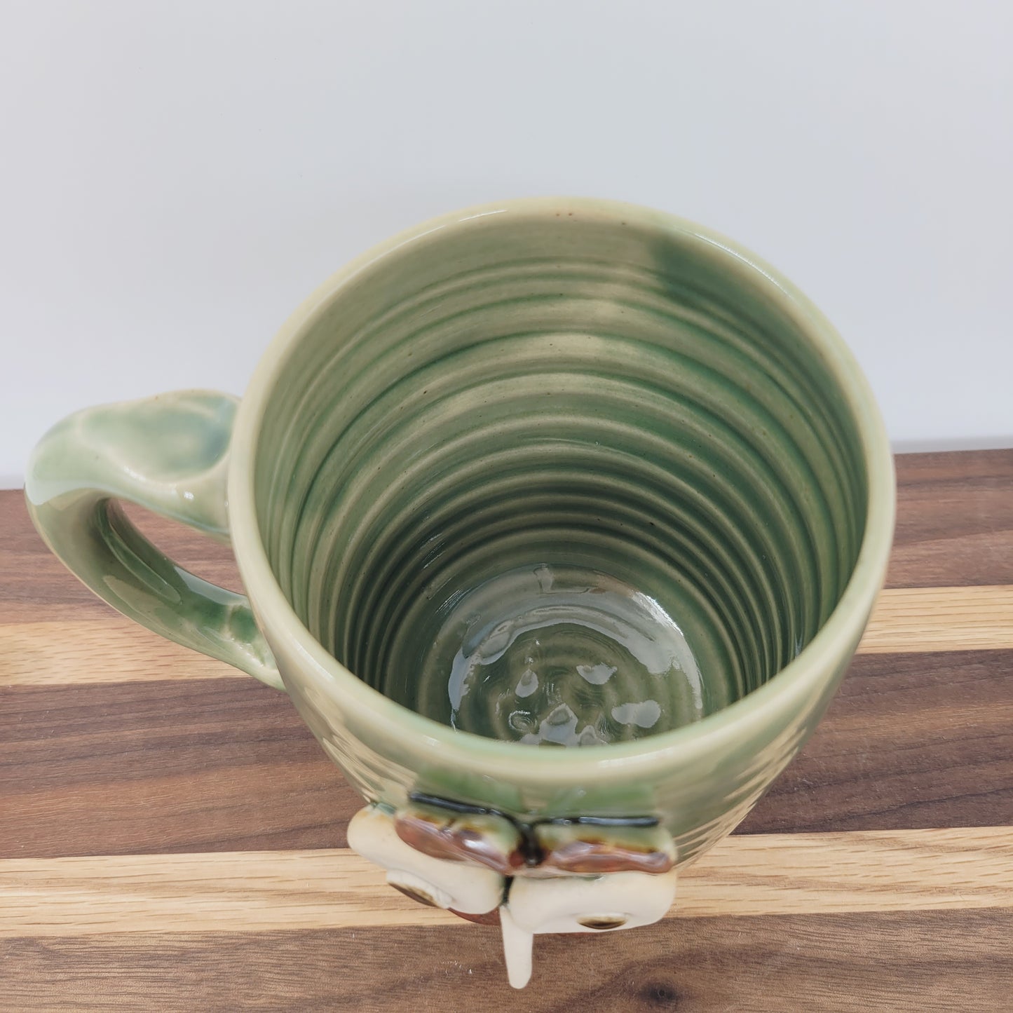 Farmhouse Rooster Mug | Chicken Collector Coffee Cup | Handmade Stoneware Clay Pottery | Green | Nelson Studio Ug Chug