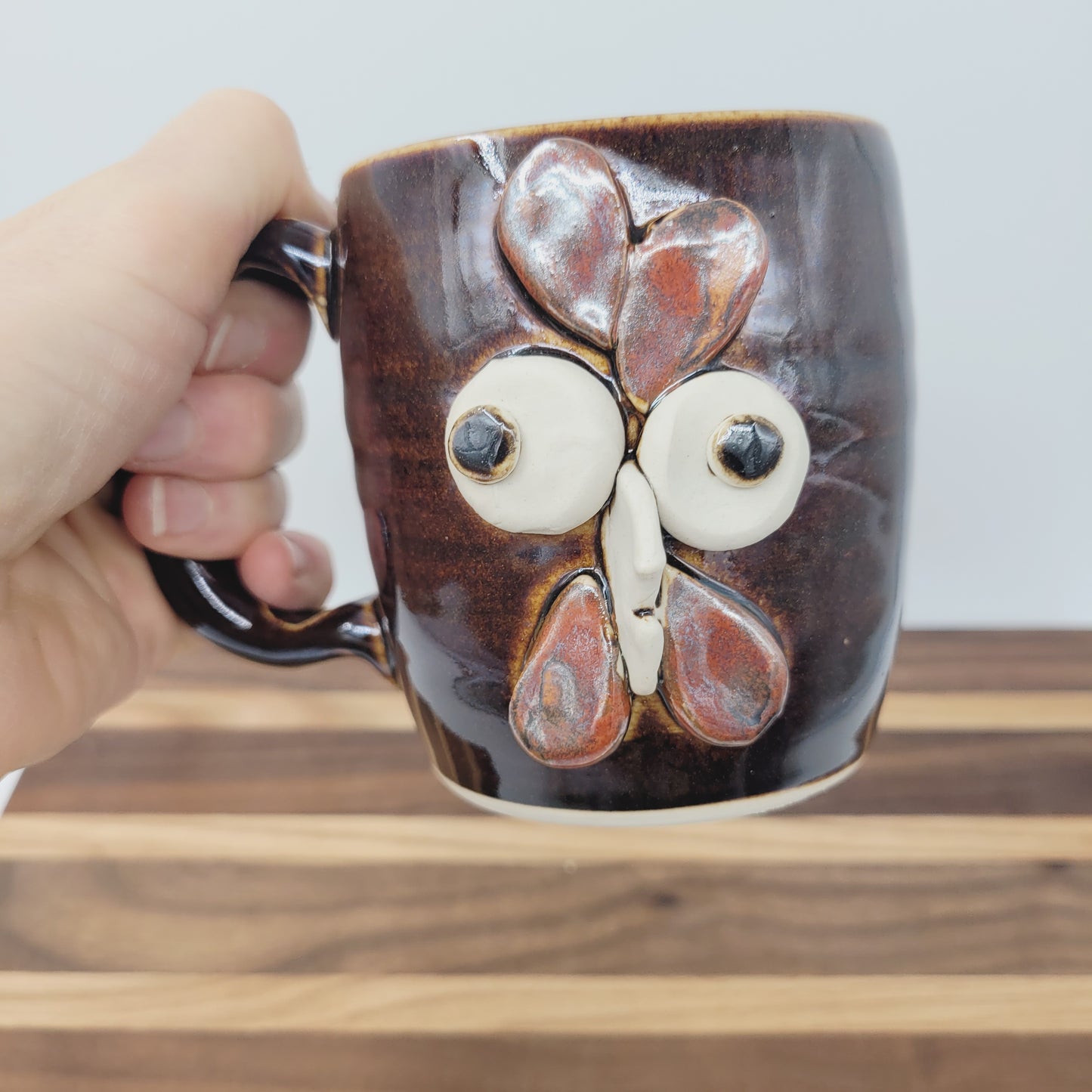 Rooster Coffee Cup | Funny Farm Barnyard Animals | Chicken Collector Face Mug | Black