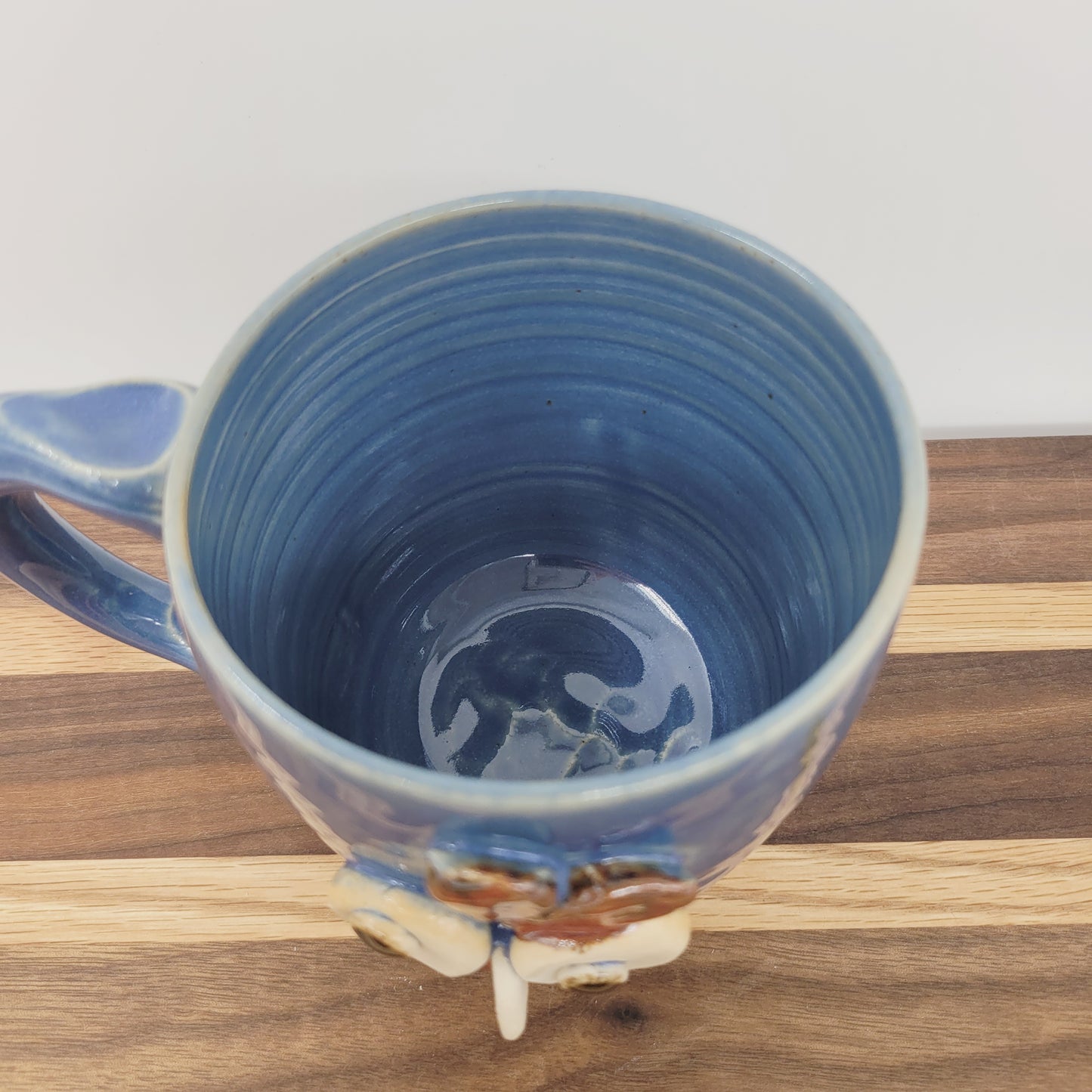 Pottery Chicken Mug | Blue | Extra Large | Cute Country Coffee Cup | Funny Farmhouse Rooster Hen Collector.