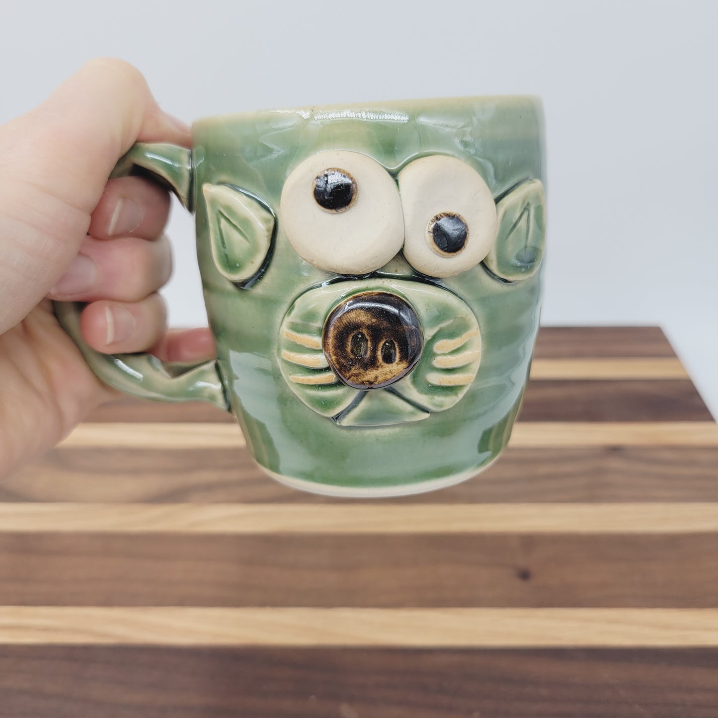 Cat Coffee Cup | Kitty Face Mug | Nelson Studio Ug Chug | Stoneware Hot Tea Ceramic Pottery