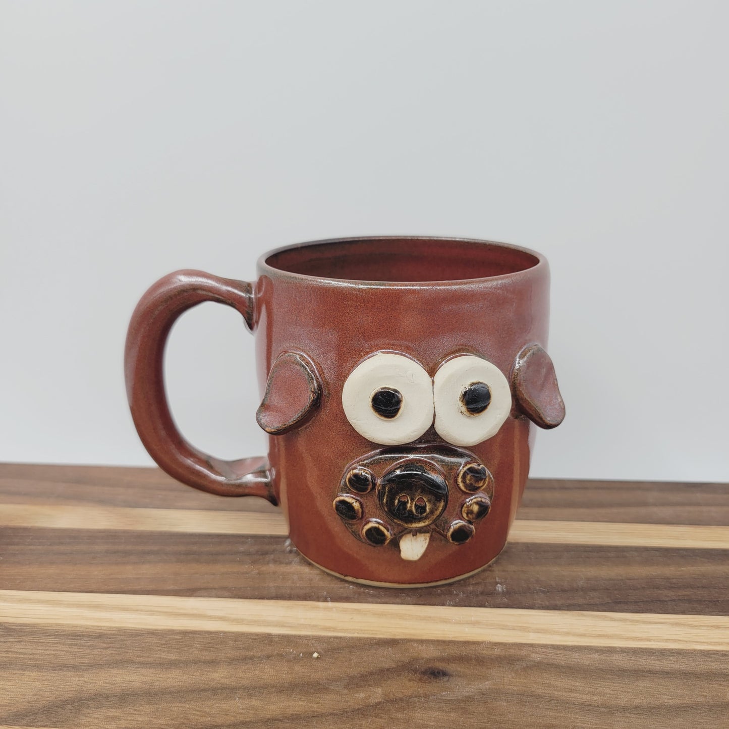 Dog Coffee Cup | Puppy Face Mug | Nelson Studio Ug Chug | Handmade Animal Lover Gift | Red