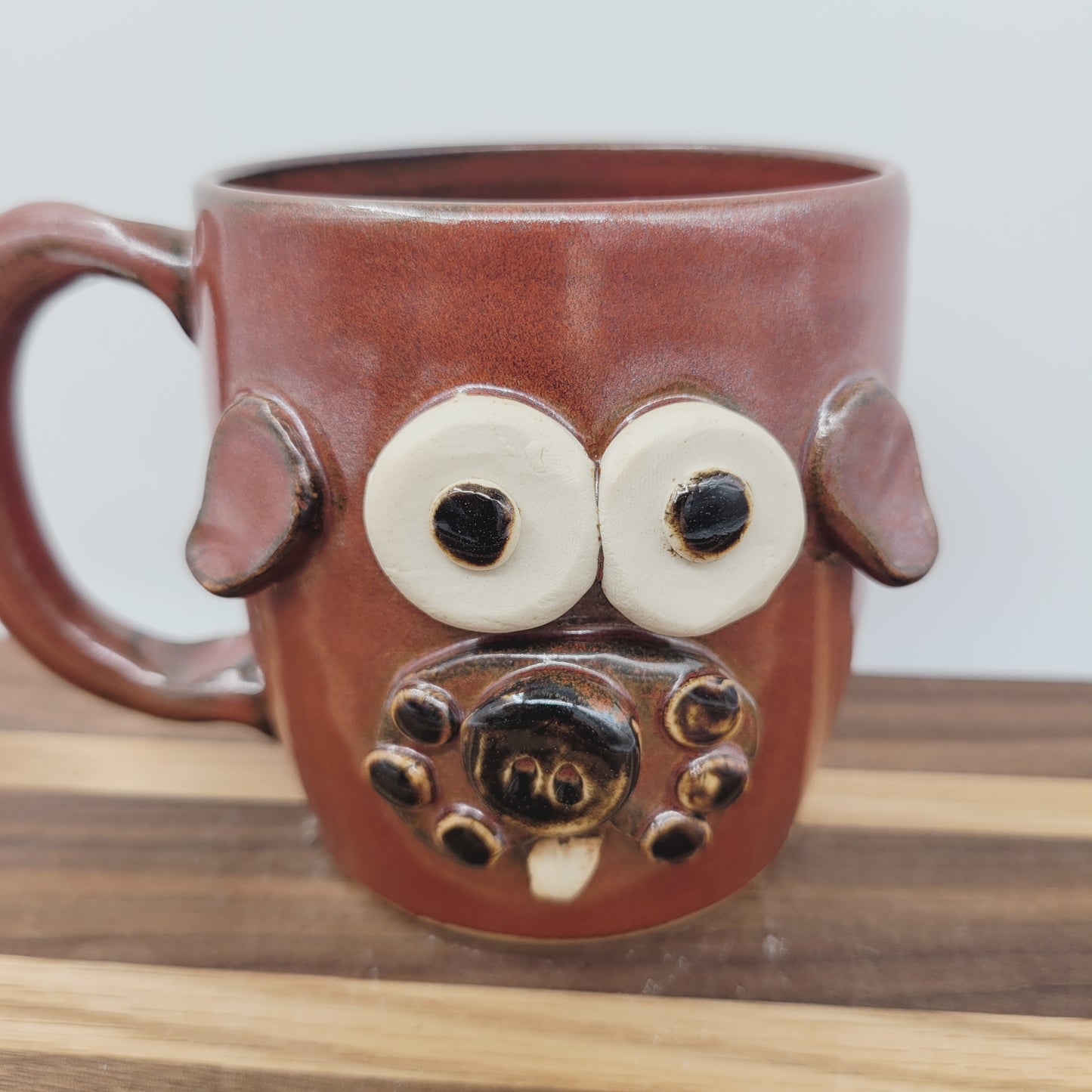 Dog Coffee Cup | Puppy Face Mug | Nelson Studio Ug Chug | Handmade Animal Lover Gift | Red