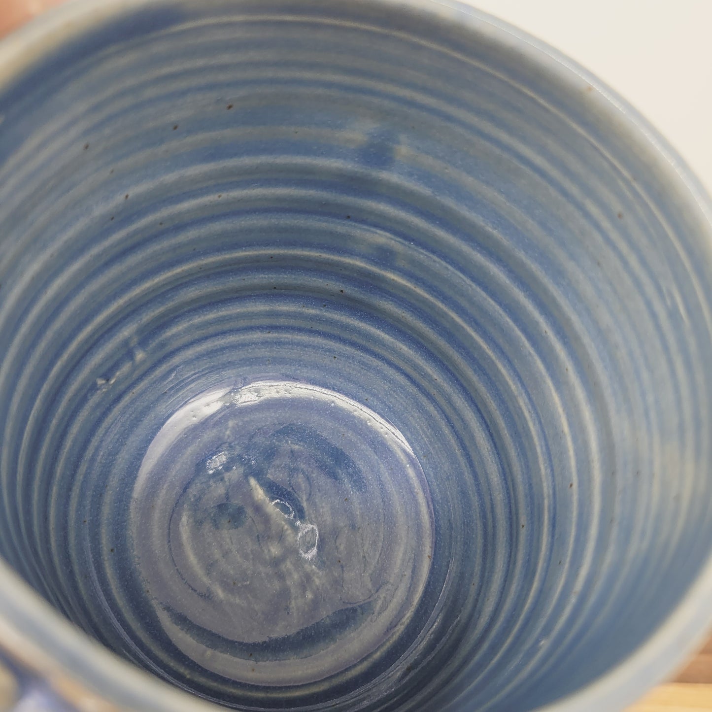 Funny Dog Lover Coffee Cup | Puppy Face Mug | Nelson Studio Ug Chug | Stoneware Ceramic Pottery | Blue