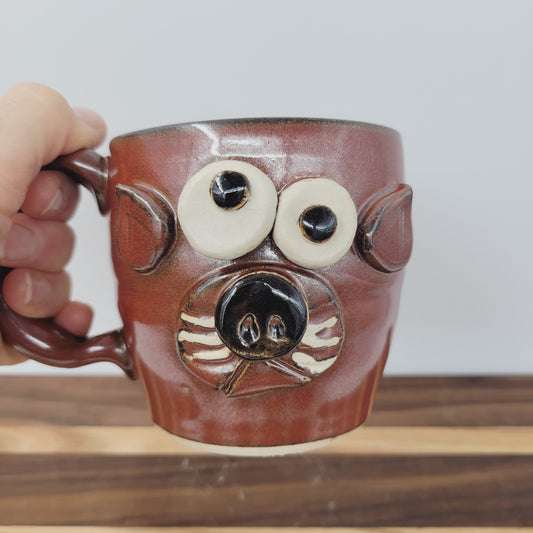 Cat Lover Mug | Nelson Studio Ug Chug | Funny Feline Coffee Cup | Rustic Red