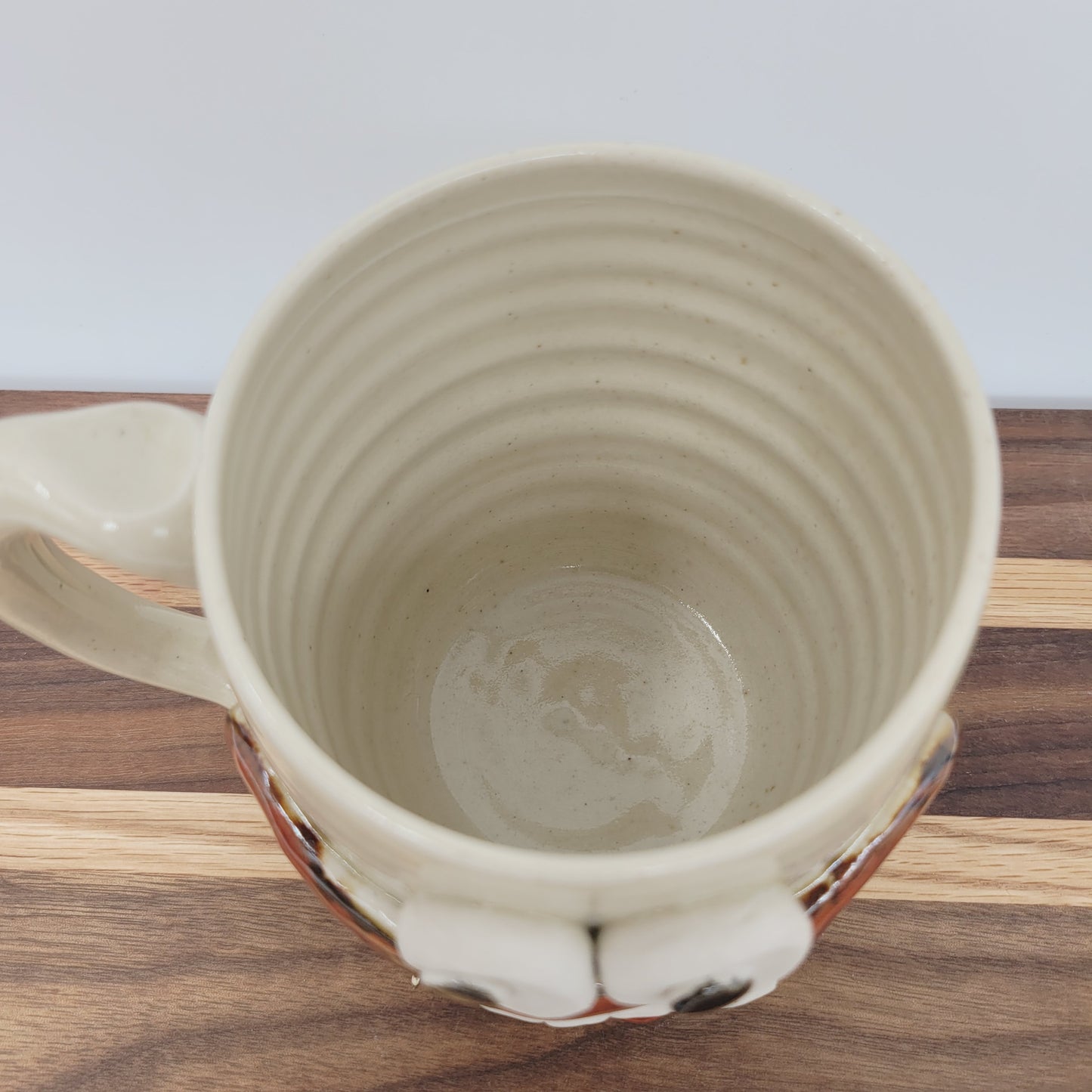 Funny Coffee Cup | Handmade Pottery Face Mug | Getting Older Man Gift | Ceramic Stoneware | 16 Ounces Large | Cream