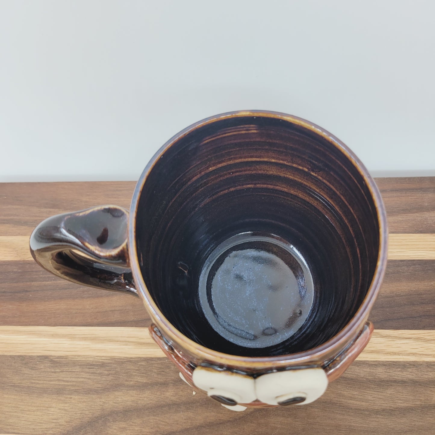 Taco Lover Coffee Cup | Handmade Pottery Face Mug | Funny Man Gift | Ceramic Stoneware | 16 Ounces Large | Chocolate