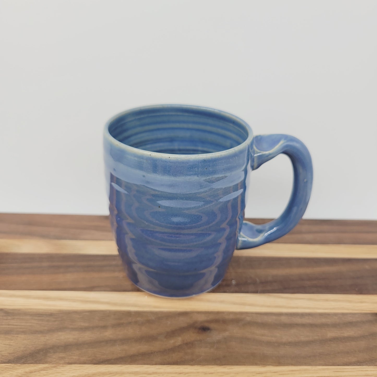 Handlebar Mustache Mug | Handcrafted Man's Pottery Coffee Cup | Microwave Dishwasher Safe | Blue