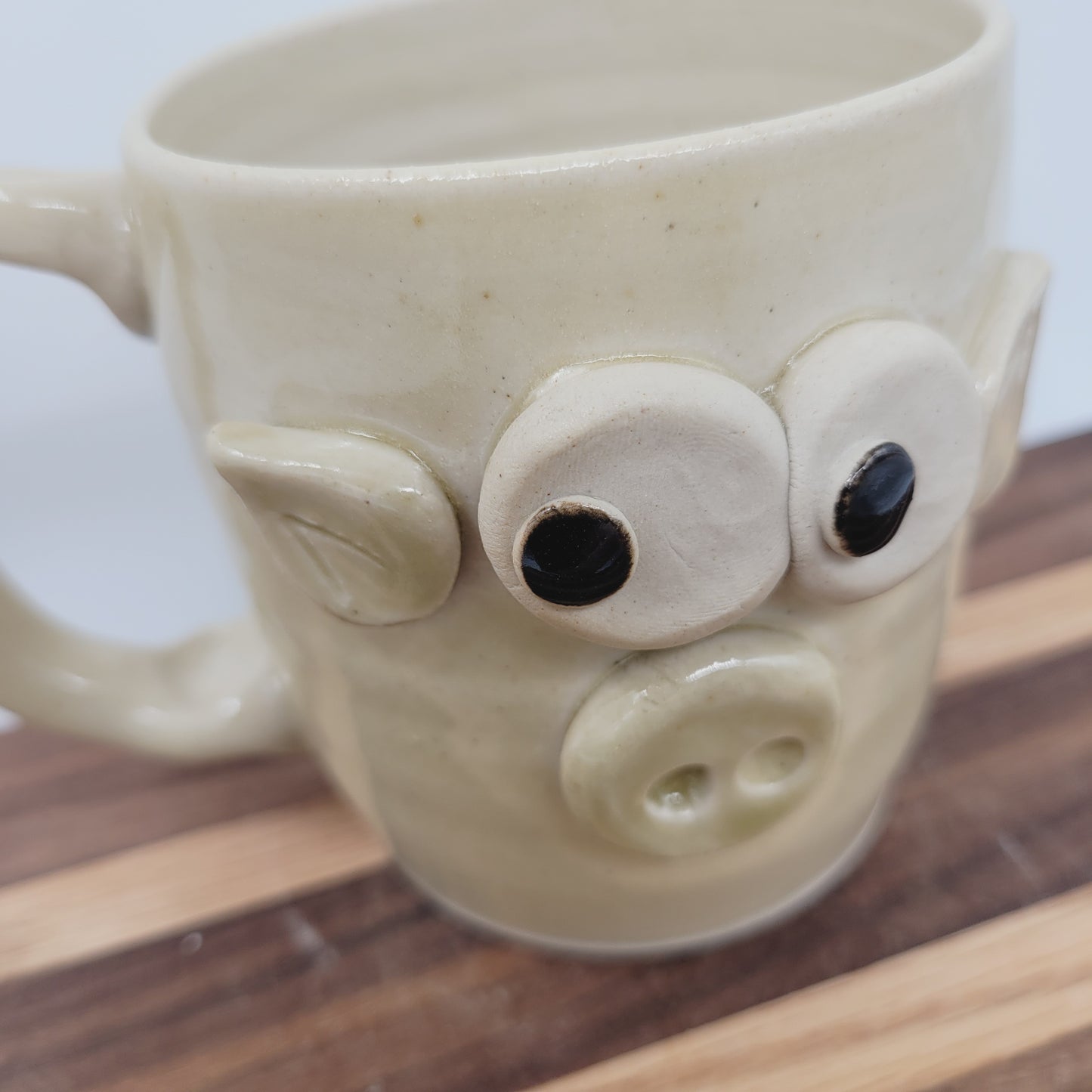 Pig Mug | Funny Farmyard Barn Country Homesteading Coffee Cup | Microwave Dishwasher Safe | Handmade Stoneware Pottery