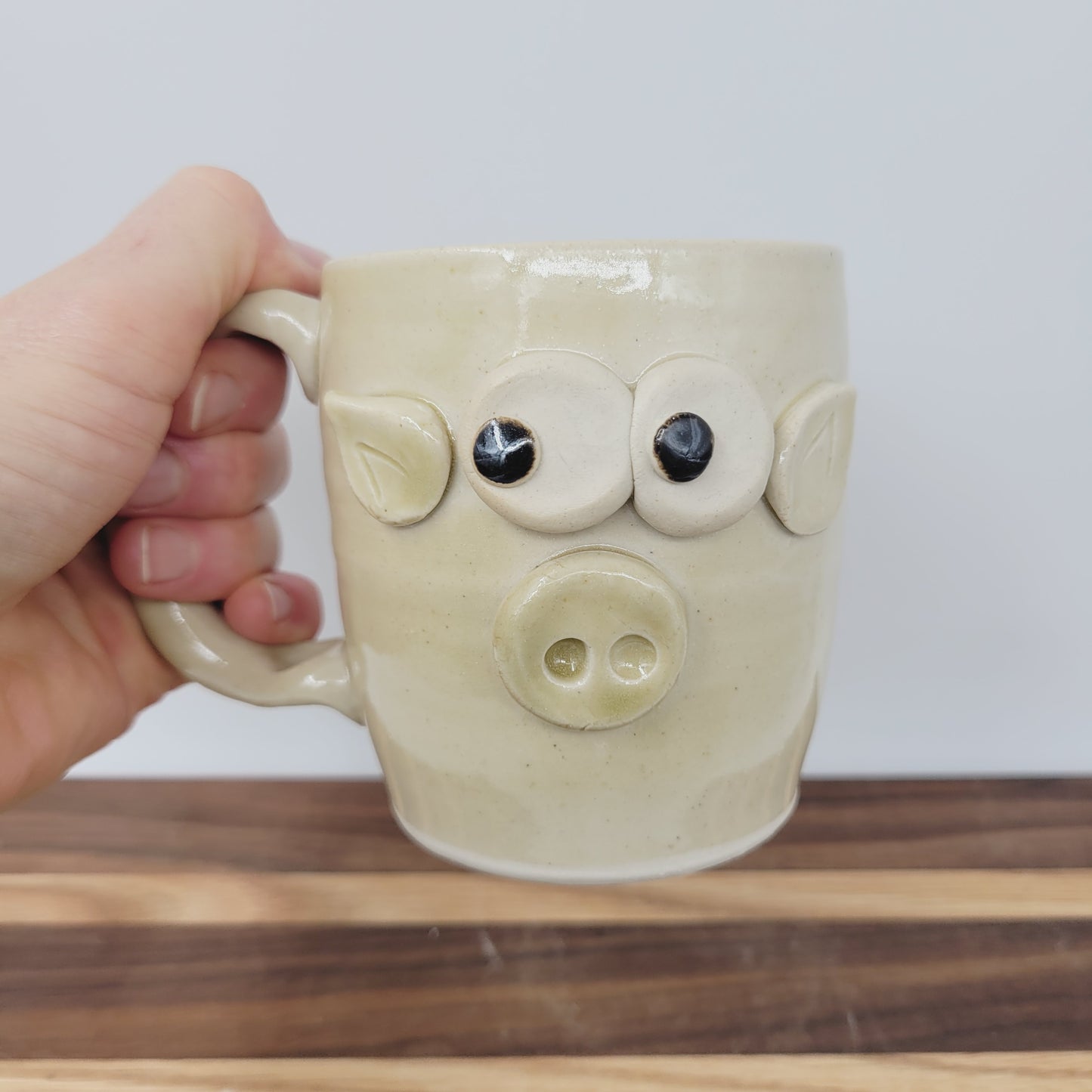 Pig Mug | Funny Farmyard Barn Country Homesteading Coffee Cup | Microwave Dishwasher Safe | Handmade Stoneware Pottery