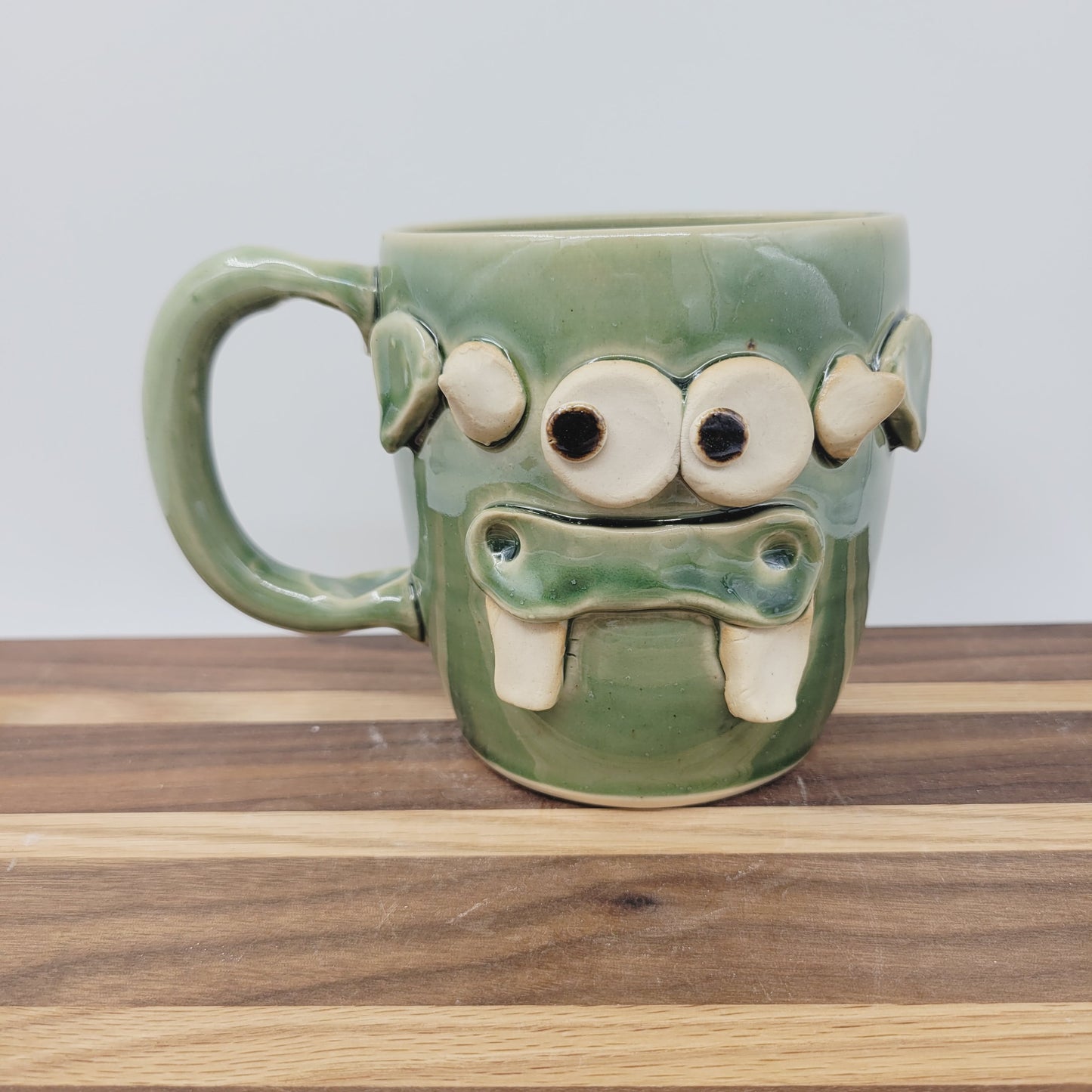 Cow Face Mug | Farm Life Coffee Cups | Bull with Horns | Country Homesteaders | Green