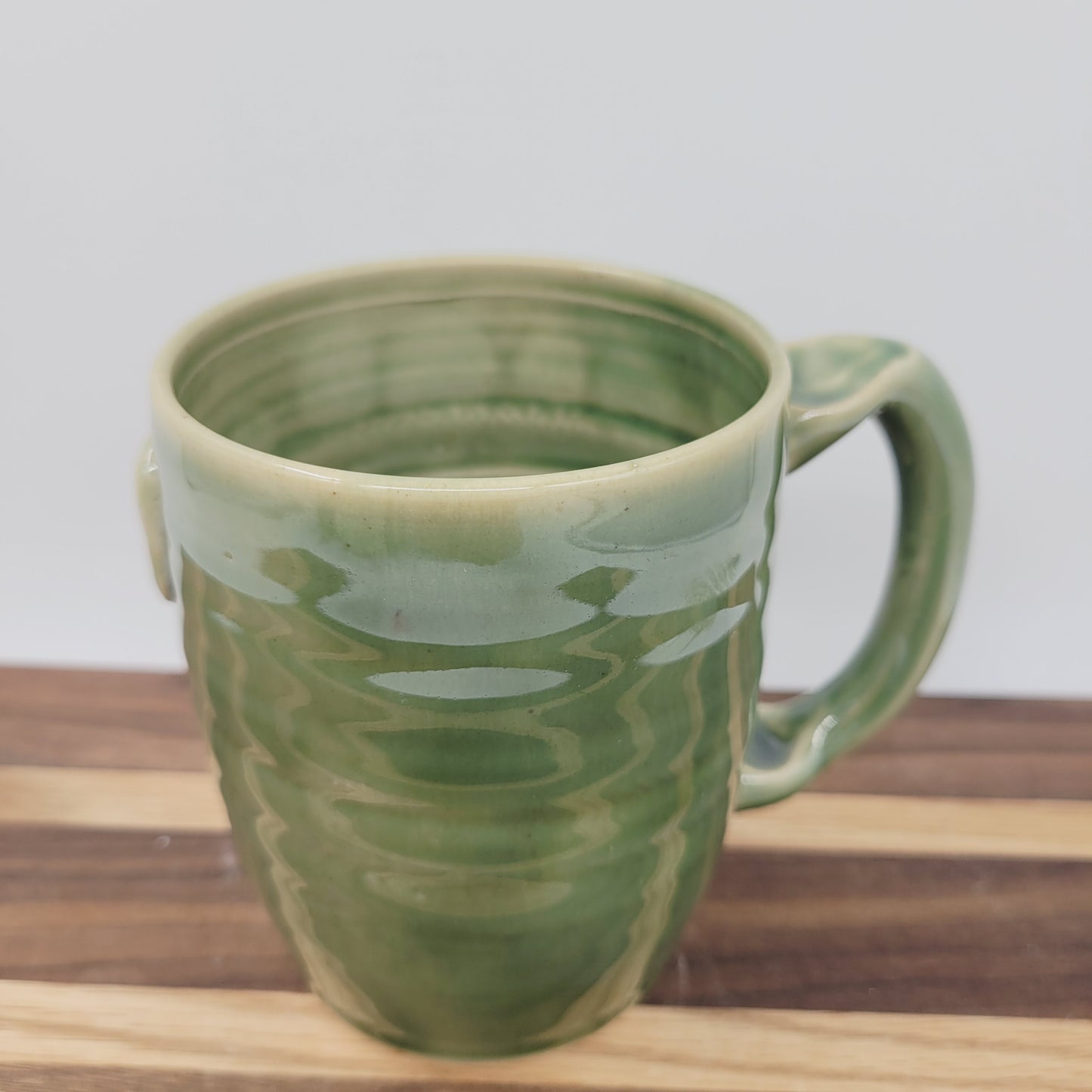 Goat Face Coffee Cup | Green  | Homesteading Animal Loving Country Kitchen | Fun Barnyard Animals Stoneware Goat Lover Mug