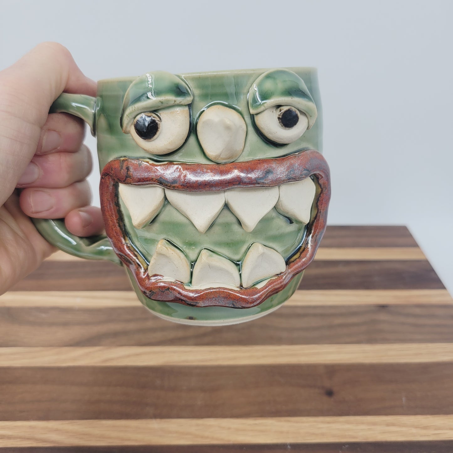 Doughnut Loving Monster Mug | Funny Creature Coffee Cup | 16 Oz | Donut Lover Gift