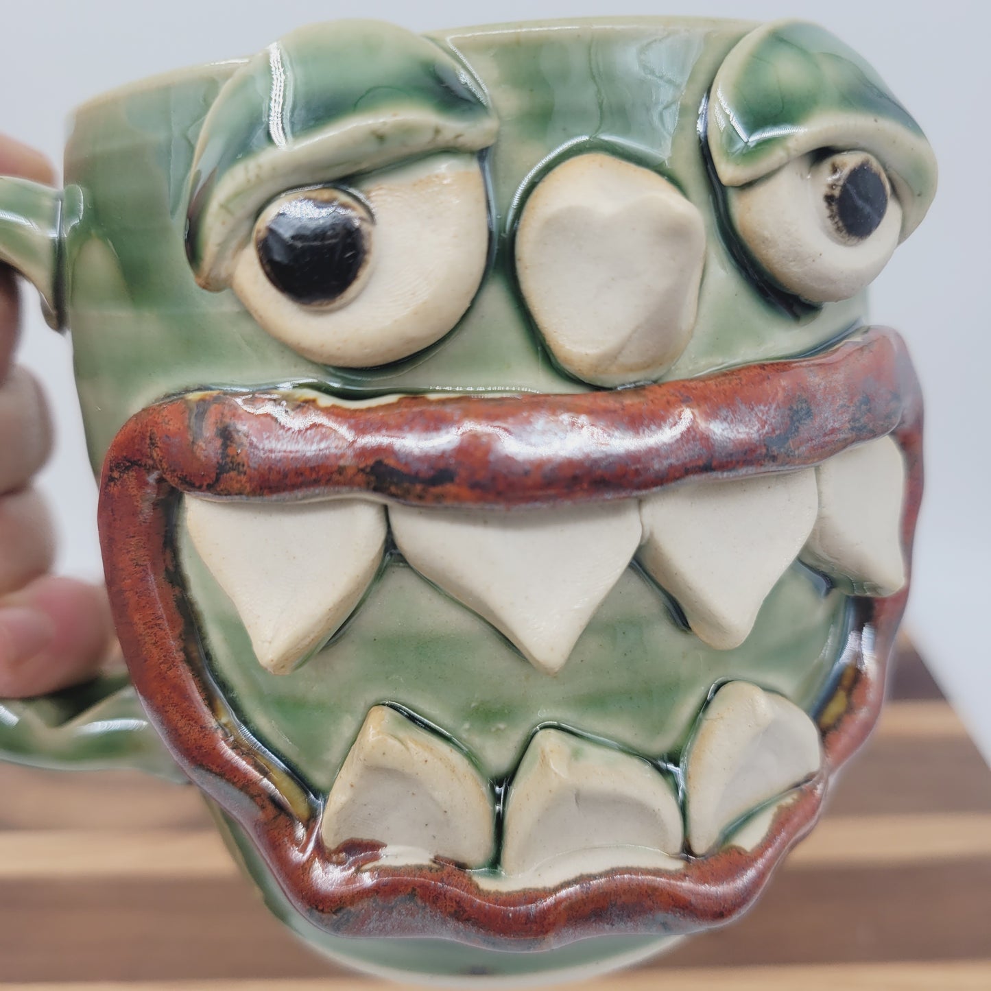 Doughnut Loving Monster Mug | Funny Creature Coffee Cup | 16 Oz | Donut Lover Gift