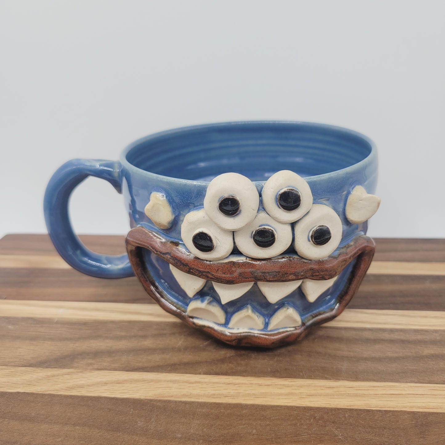 Eyeball Monster Soup Mug| Funny Cereal Bowl | Mother with Sense of Humor | Blue