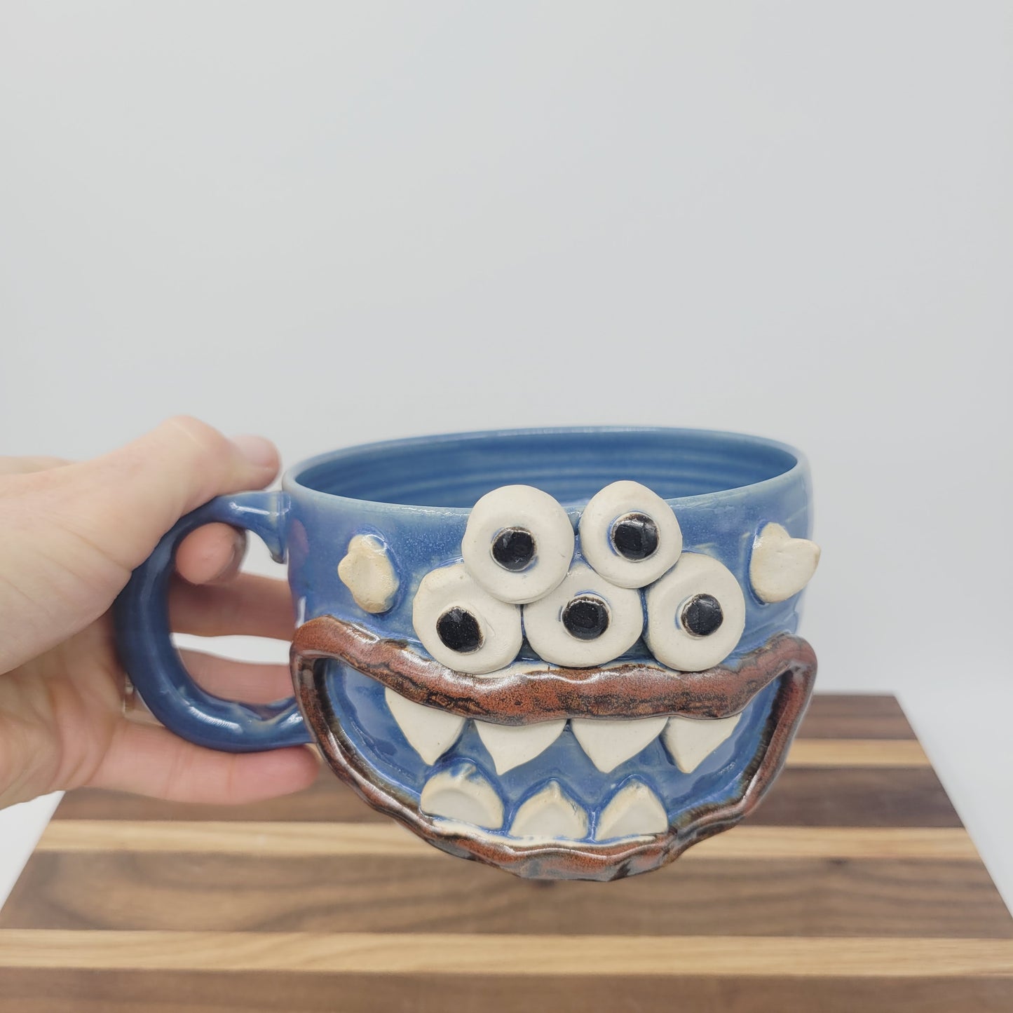 Eyeball Monster Soup Mug| Funny Cereal Bowl | Mother with Sense of Humor | Blue