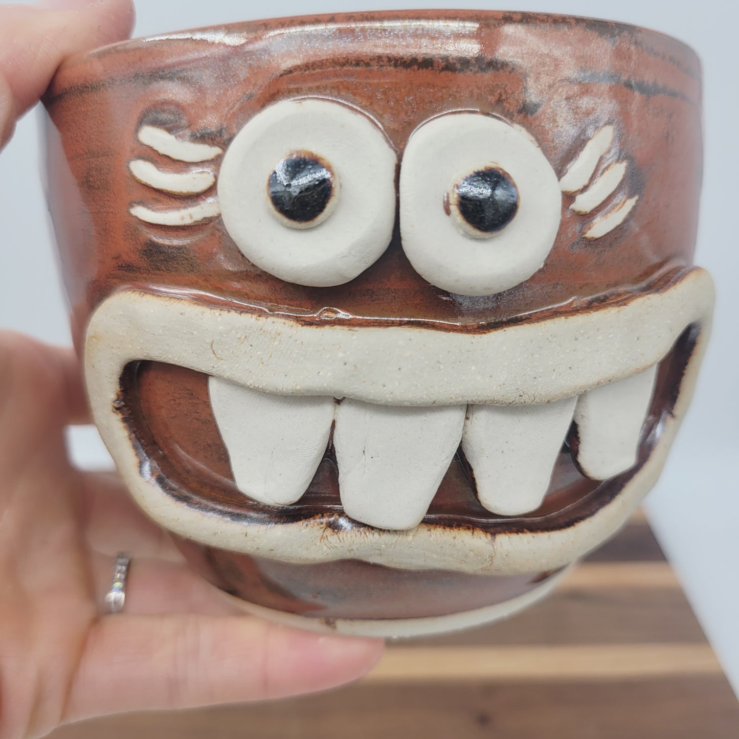 Face Planter | Fun Herb Gardening Stoneware Pottery Pots | Red | Nelson Studio Ug Chug