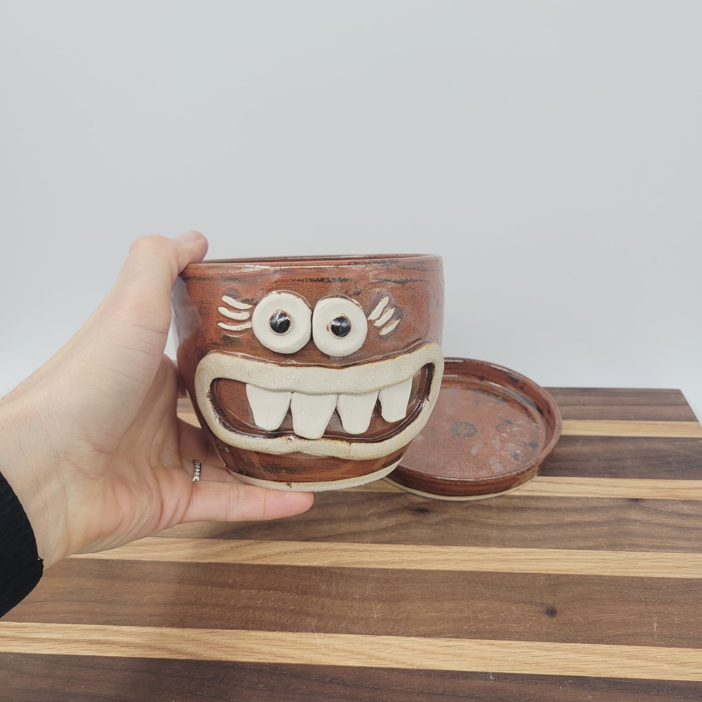 Face Planter | Fun Herb Gardening Stoneware Pottery Pots | Red | Nelson Studio Ug Chug