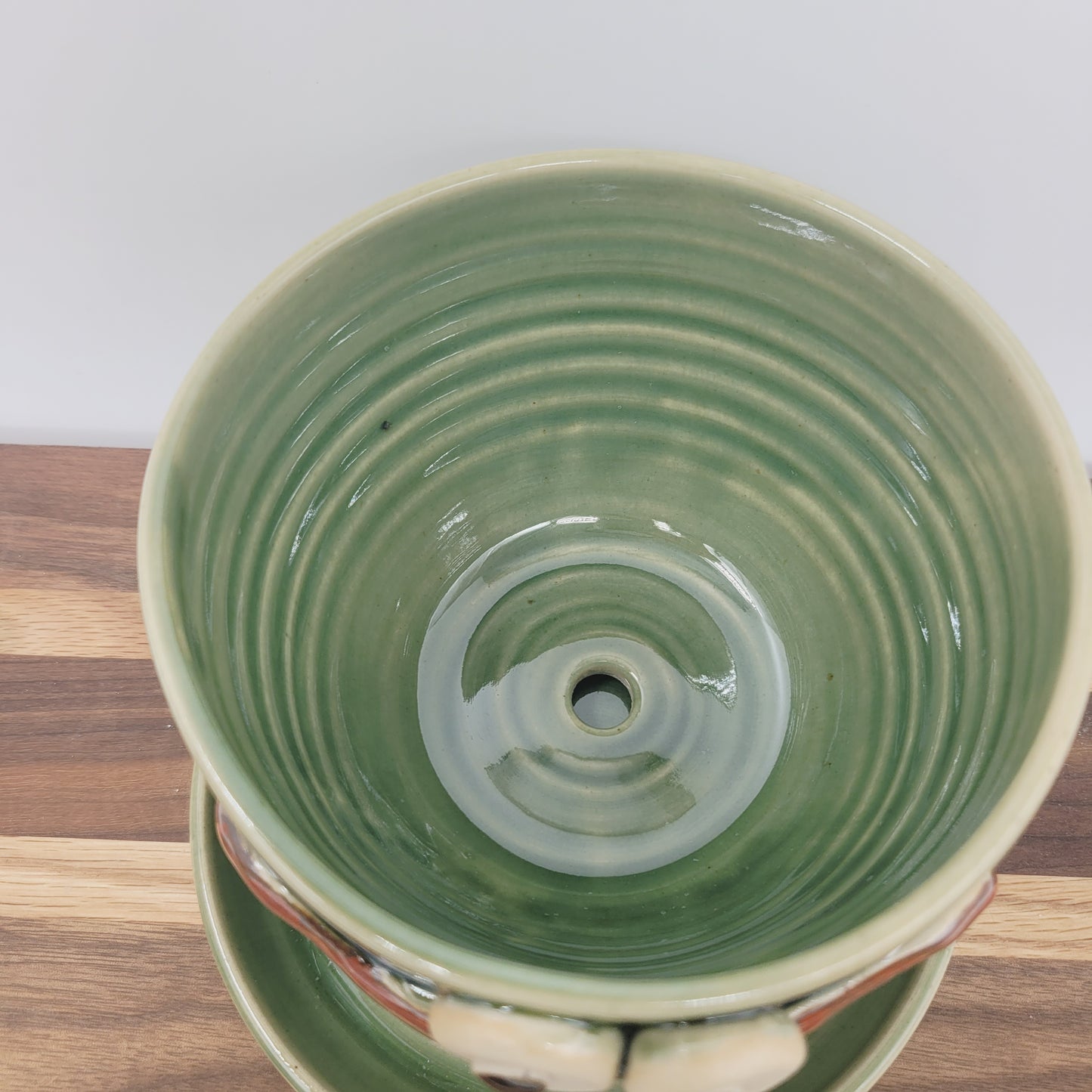 Handmade Pottery Face Planter | Cheerful Gardening Container Pot| Green | Nelson Studio Ug Chug